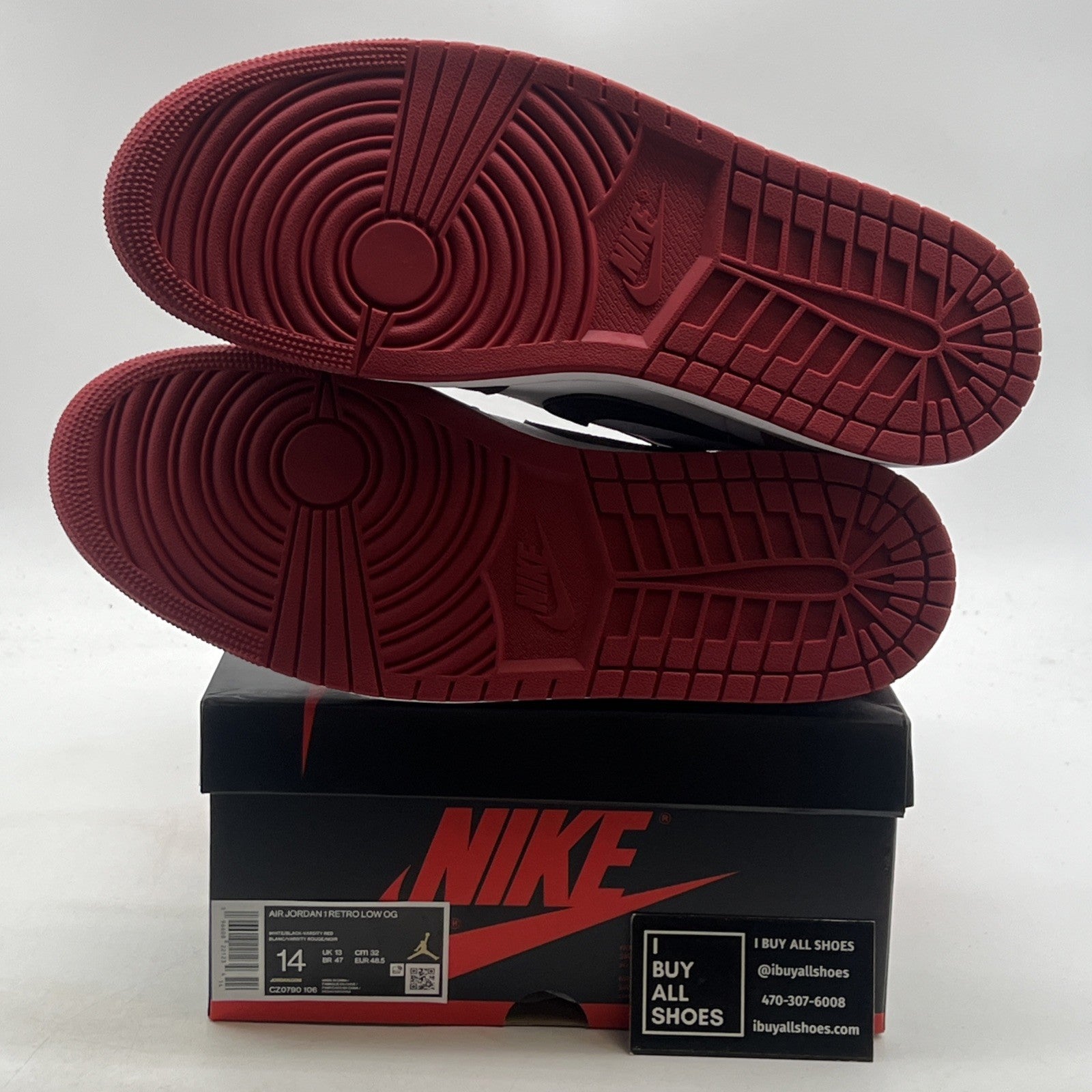 Size 14 - Air Jordan 1 Retro OG Low Black Toe (CZ0790-106)