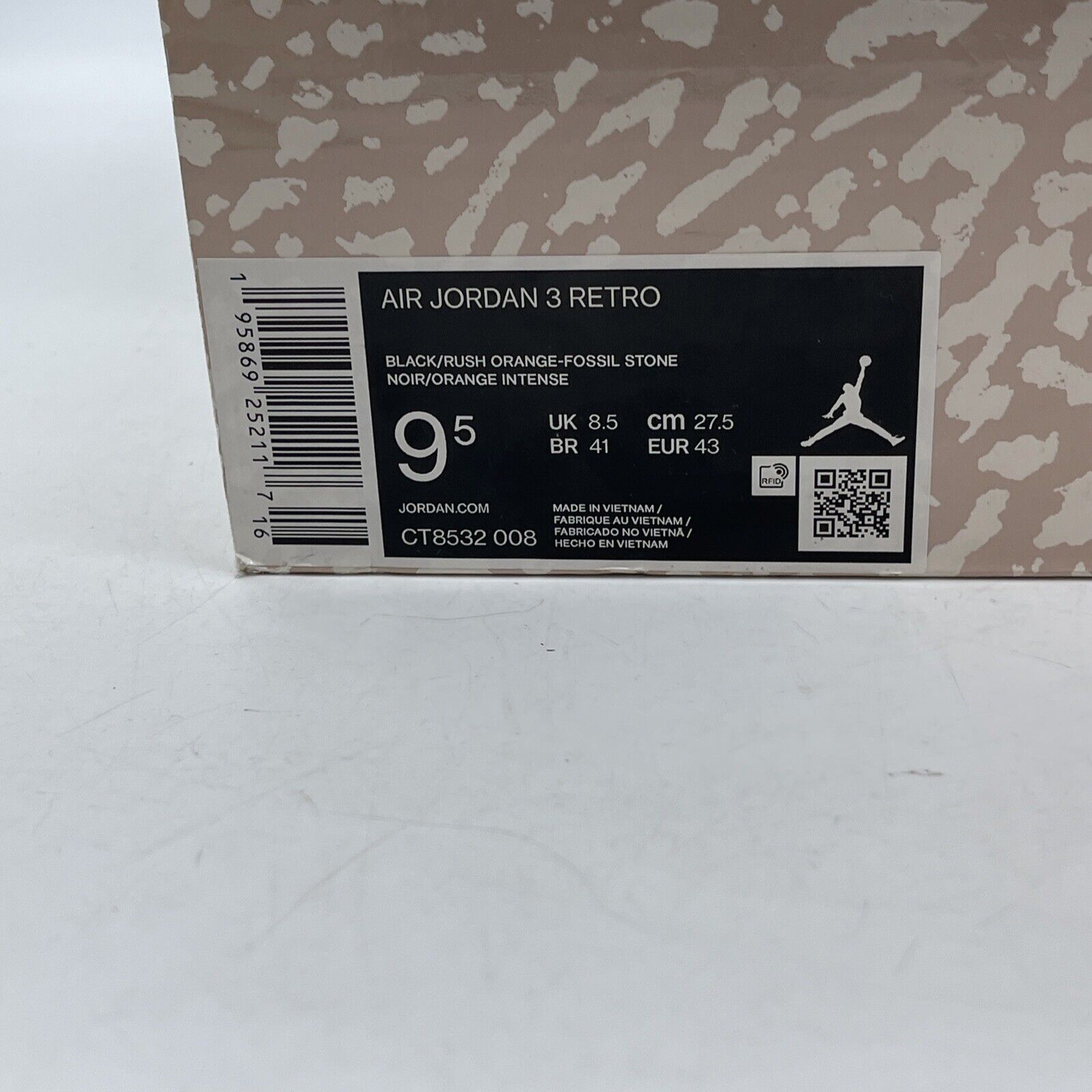 Size 9.5 - Jordan 3 Retro Mid Desert Elephant Brown Black Suede (CT8532-008)