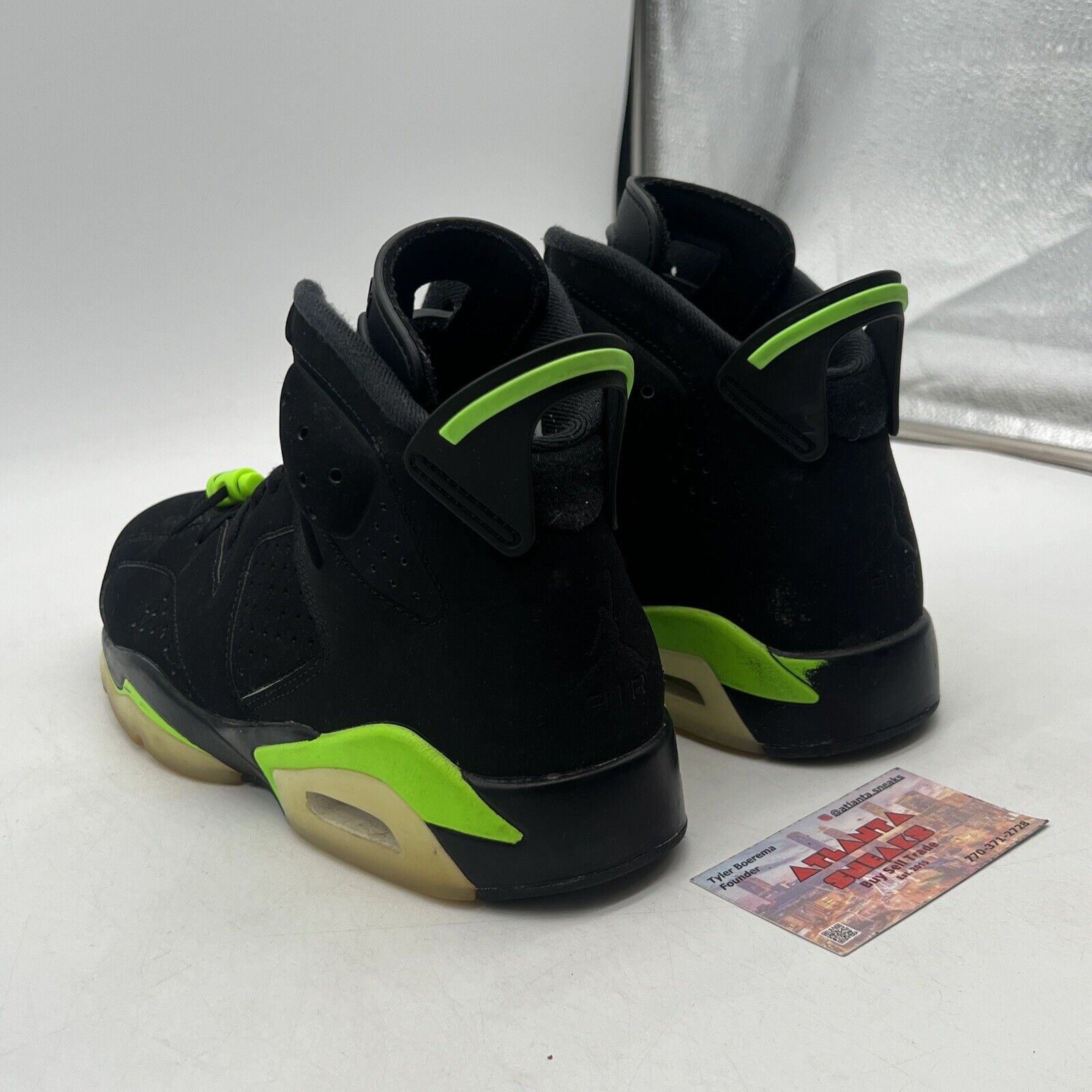 Size 8.5 - Jordan 6 Retro Electric Green 2021 Black Suede (CT8529-003)