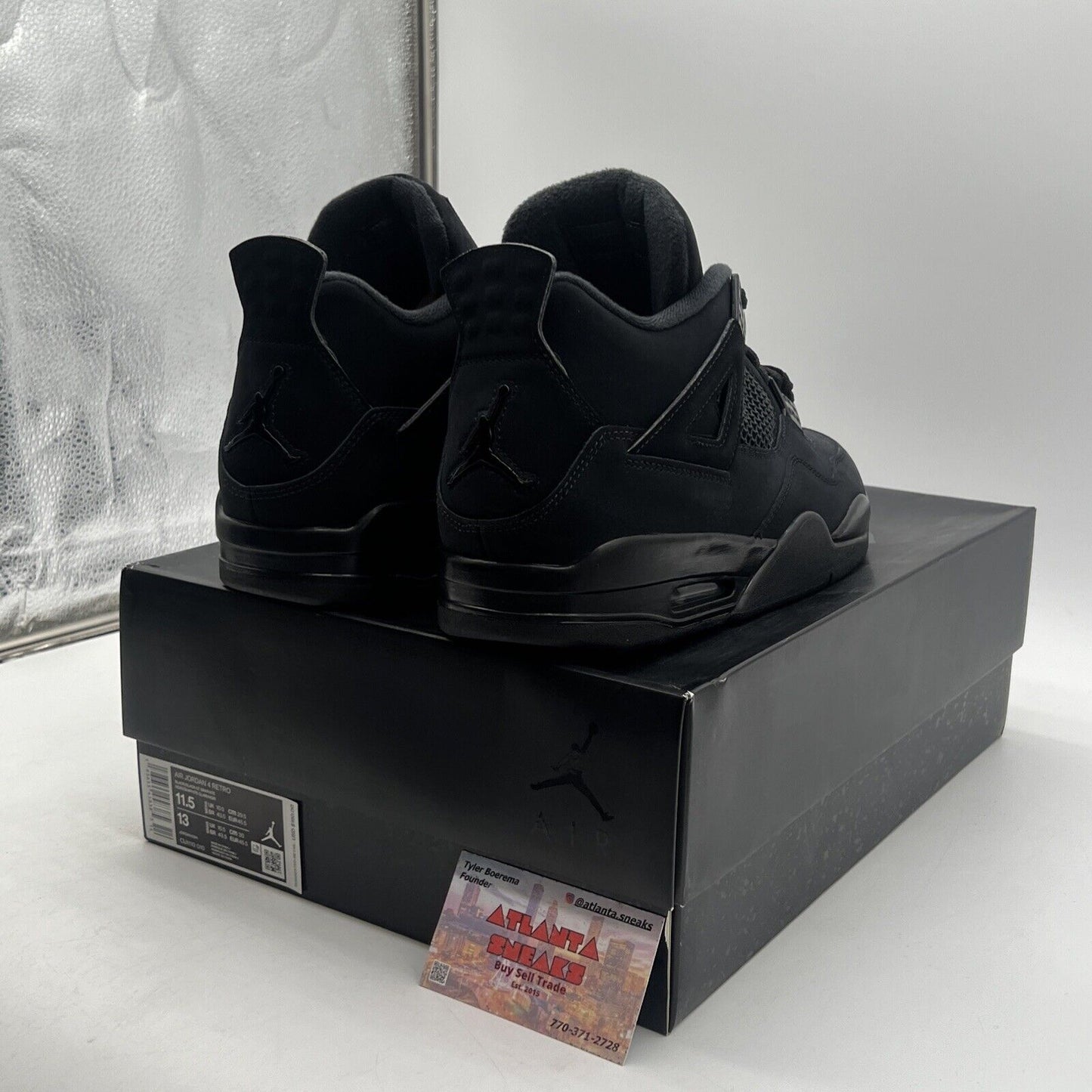 Size 11.5 - Jordan 4 Retro Mid Black Cat Suede (CU1110-010)