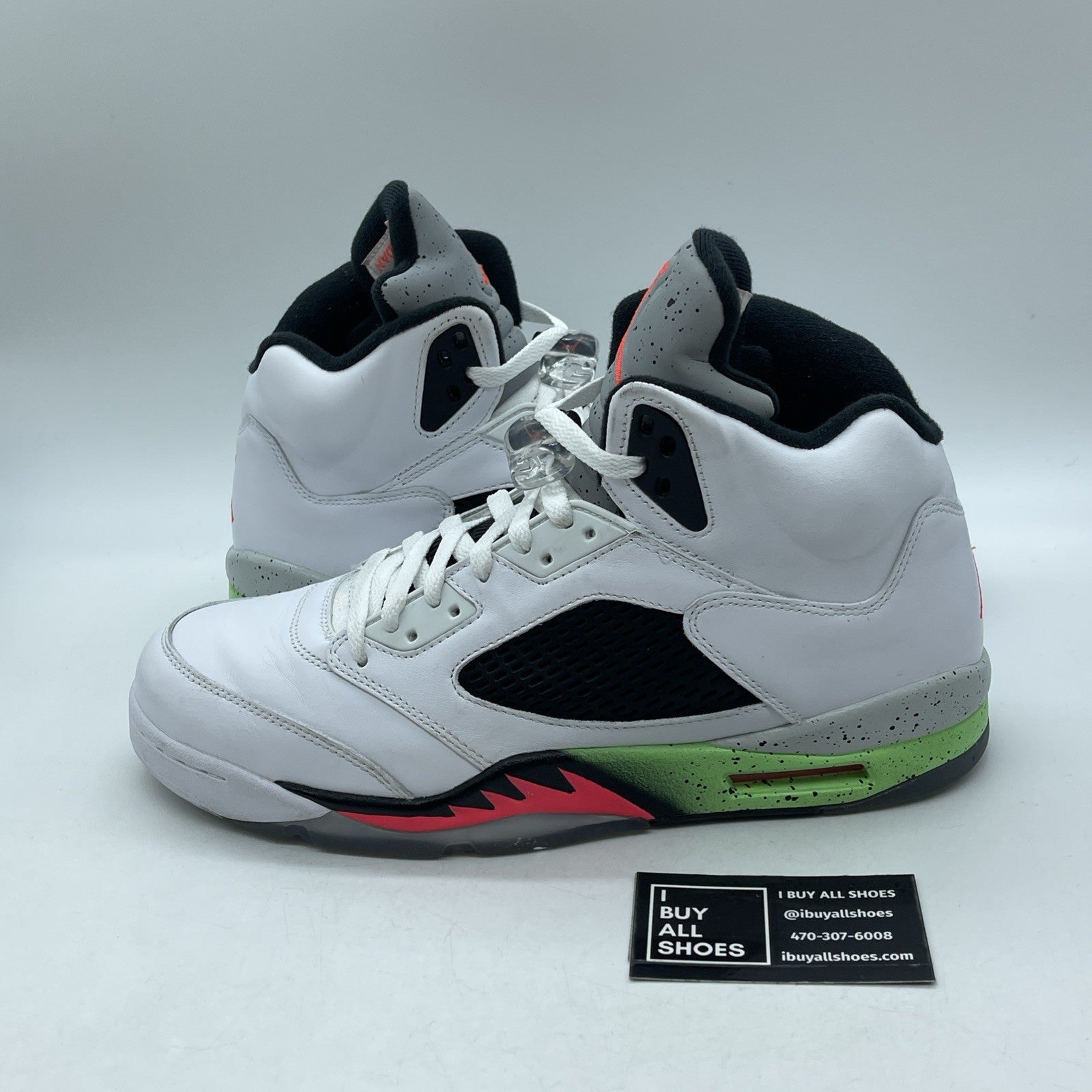 Size 12 - Air Jordan 5 Retro Pro Stars White Green Leather (136027-115)
