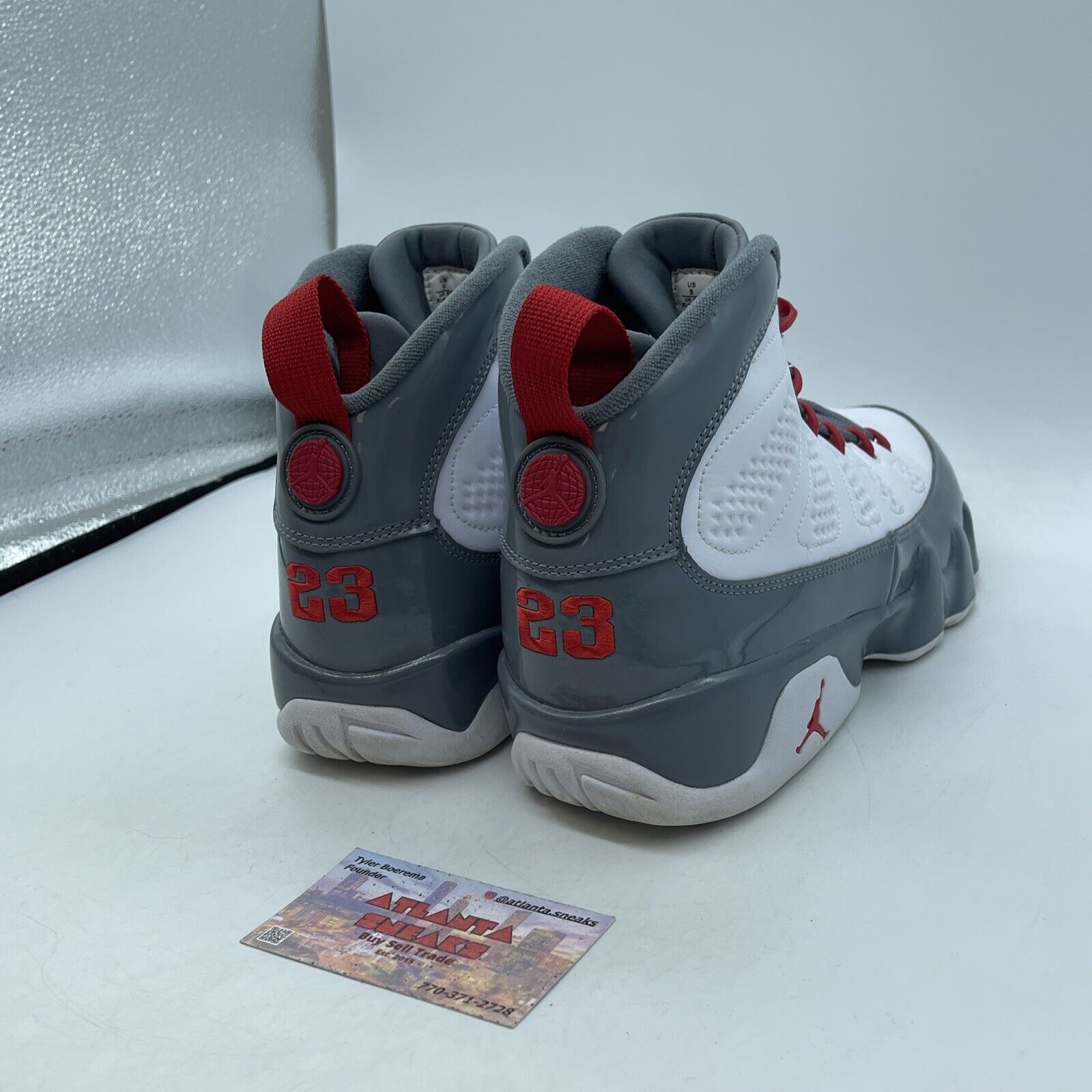 Size 9 - Jordan 9 Retro Mid Fire Red Grey White Leather (CT8019-162)