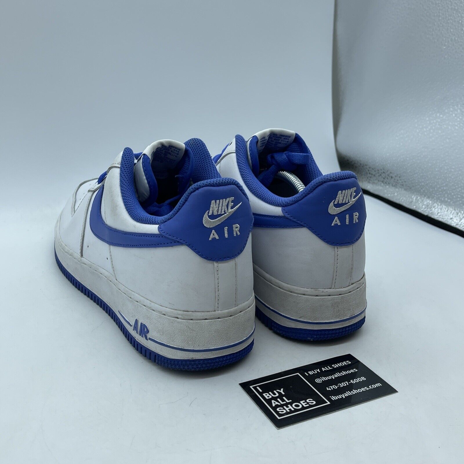 Size 12 - Nike Air Force 1 '07 White Medium Blue White Leather (DH7561-104)
