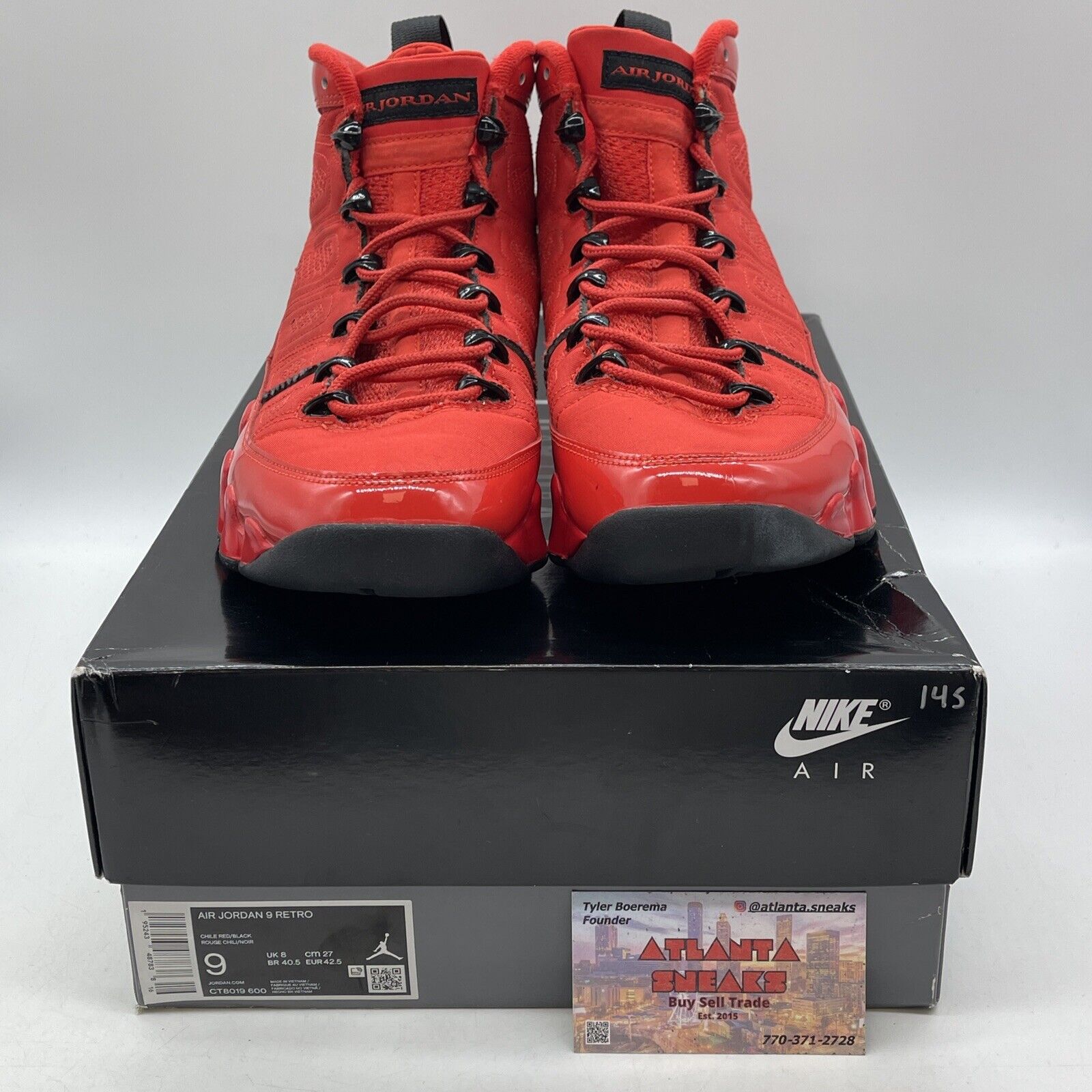 Size 9 - Jordan 9 Chile Red Black Leather (CT8019-600)