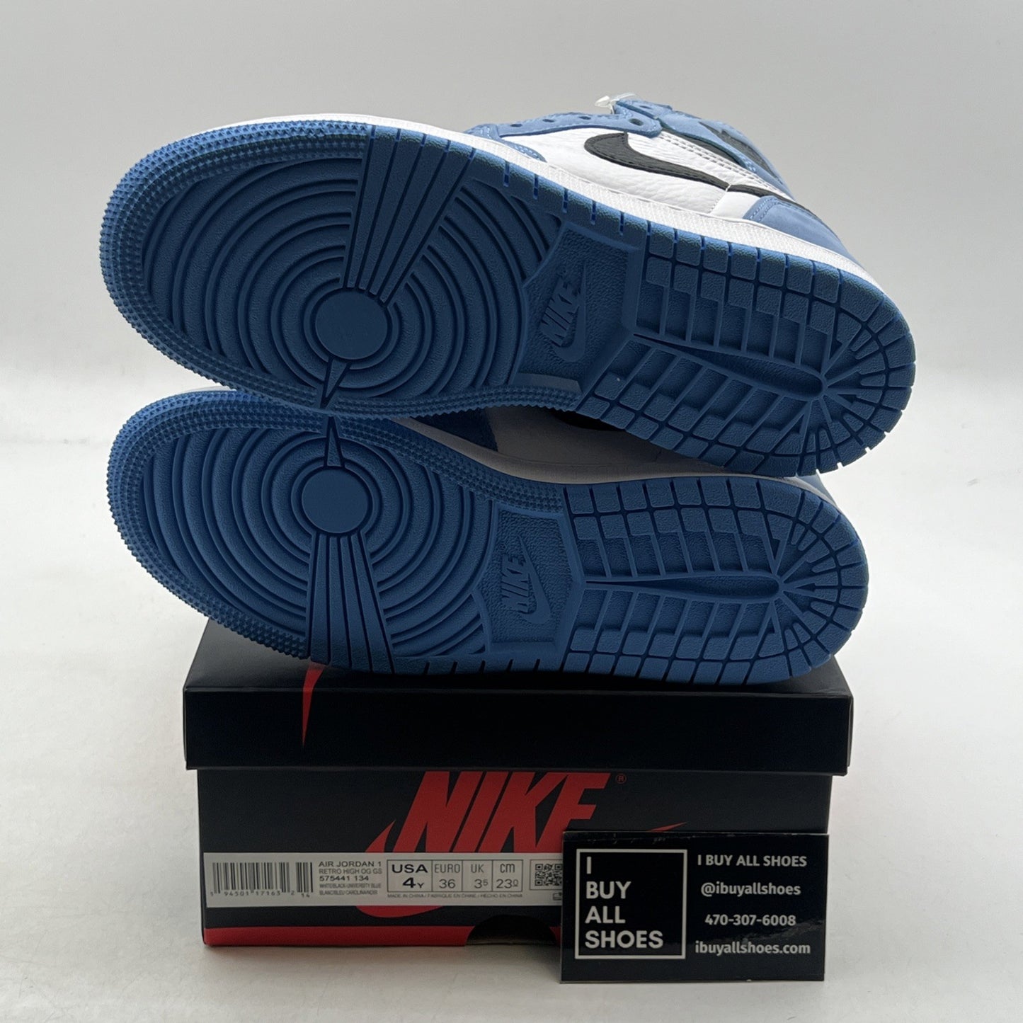 Size 4 - Air Jordan 1 Retro OG High University Blue (575441-134)