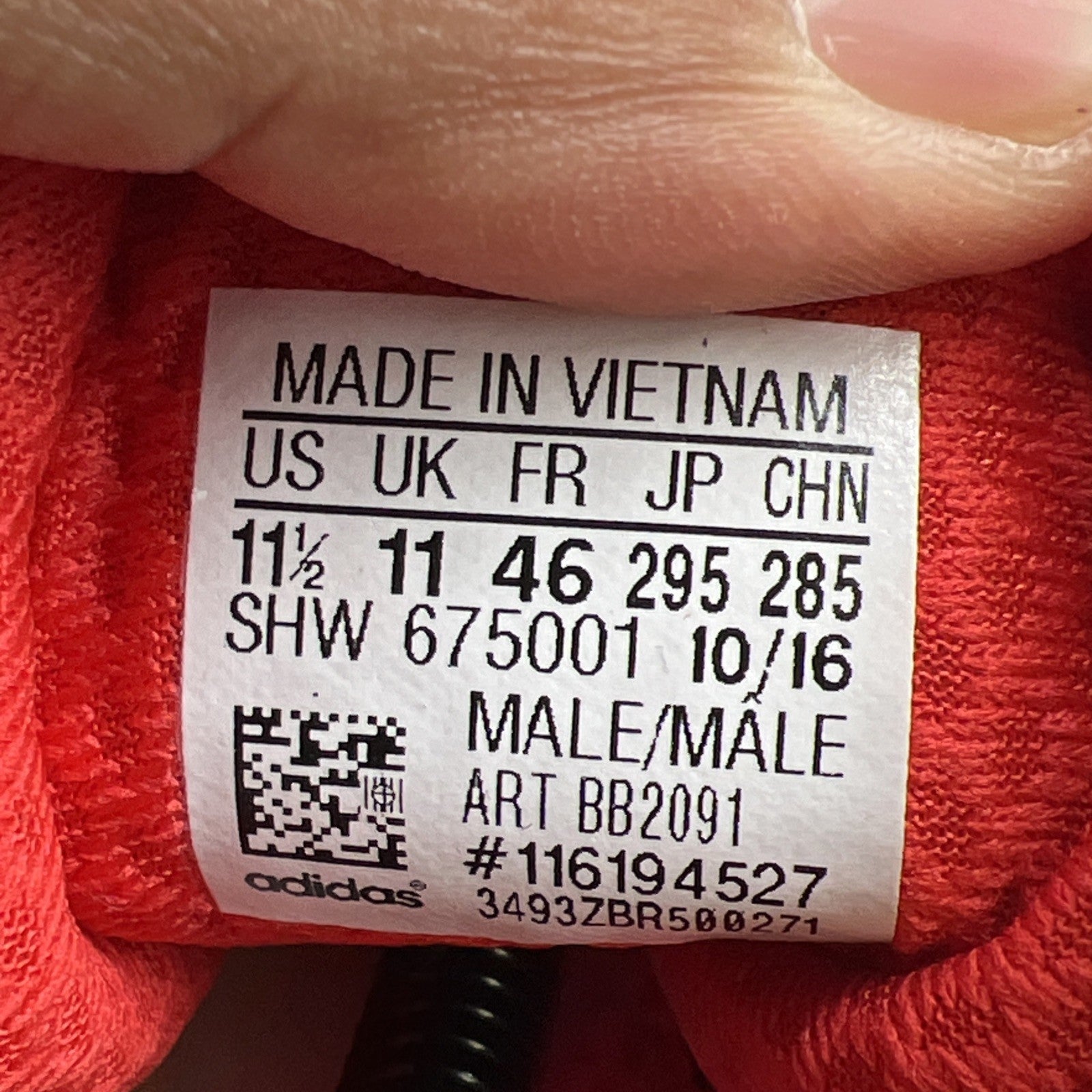 Size 11.5 - Adidas Iniki Runner Red (BB2091)