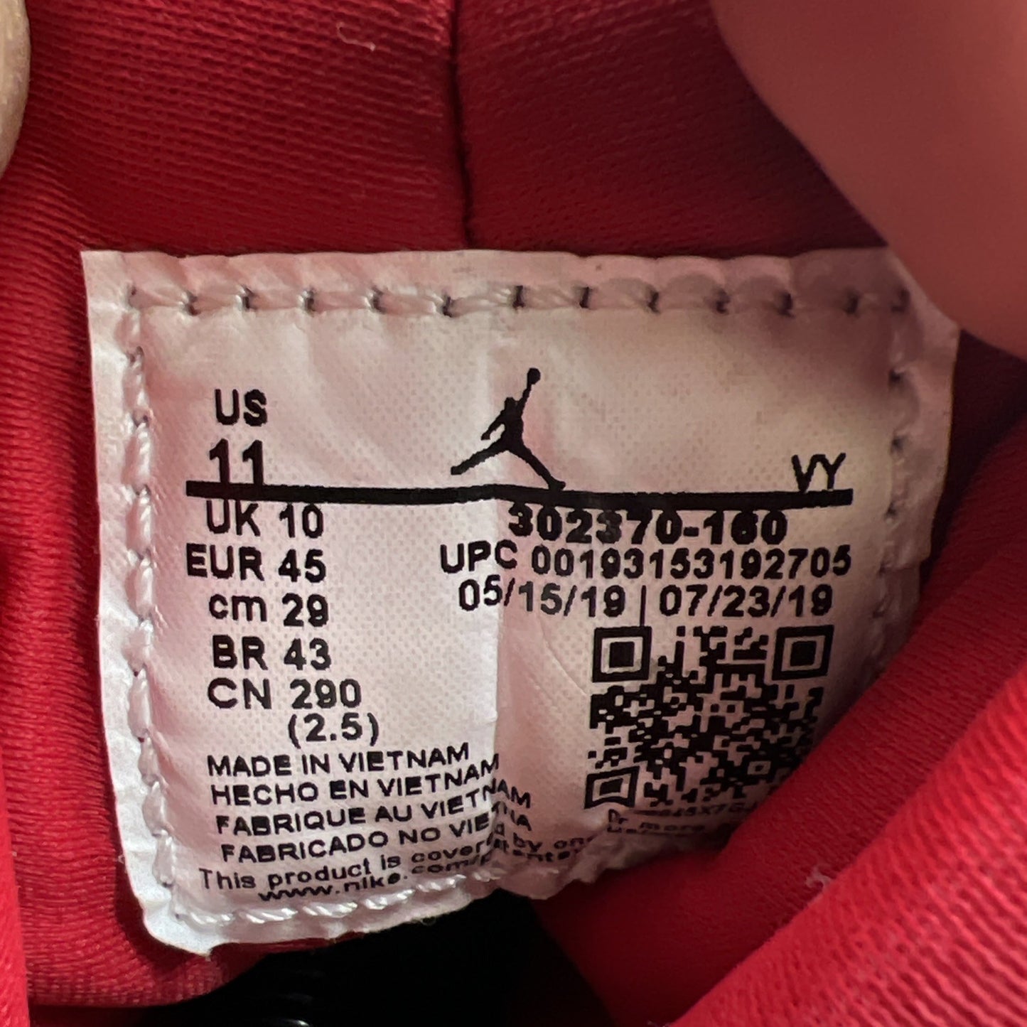 Size 11 - Air Jordan 9 Retro Gym Red (302370-160)