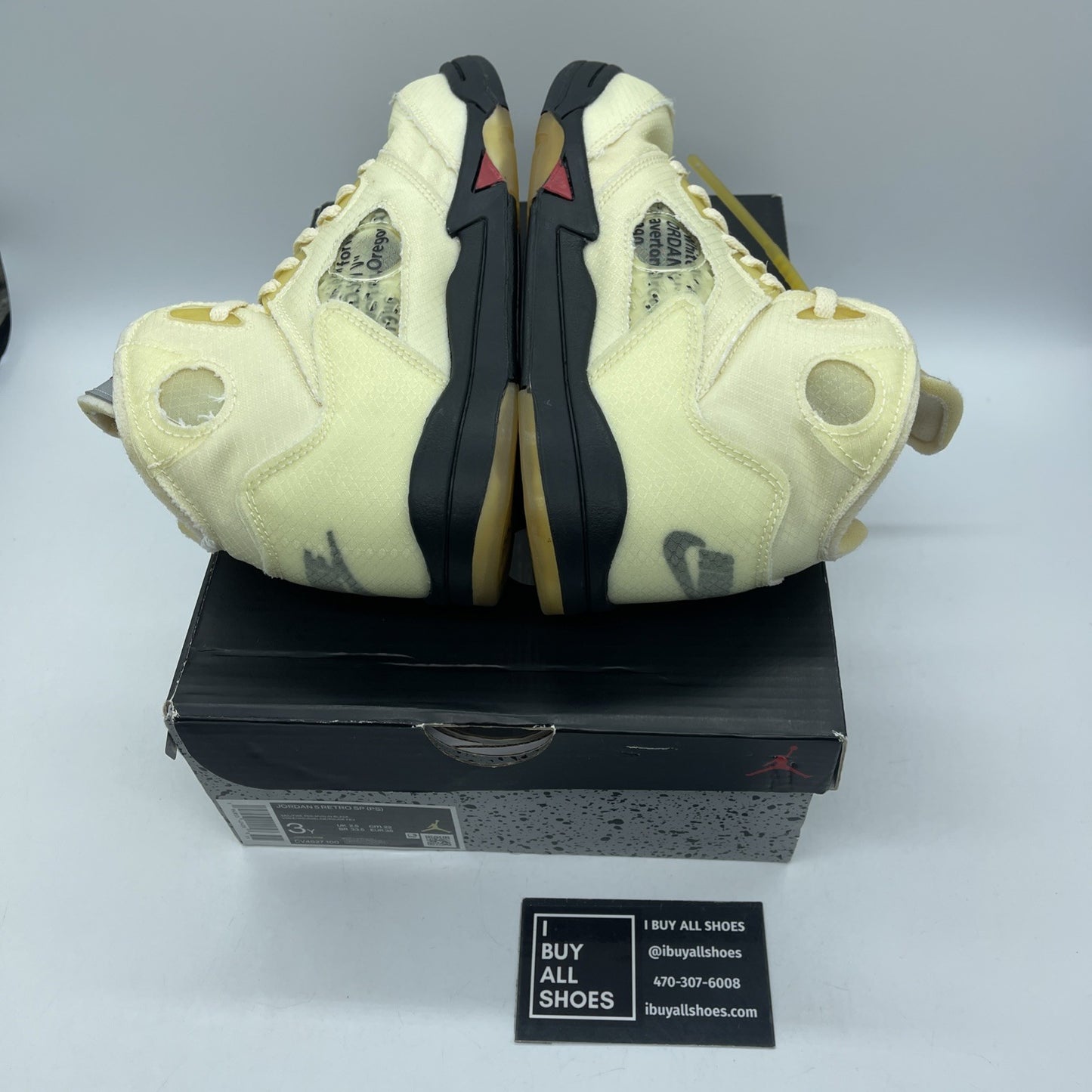 Size 3Y(PS) - Jordan 5 Retro SP x Off-White Mid Sail Suede (CV4827-100)