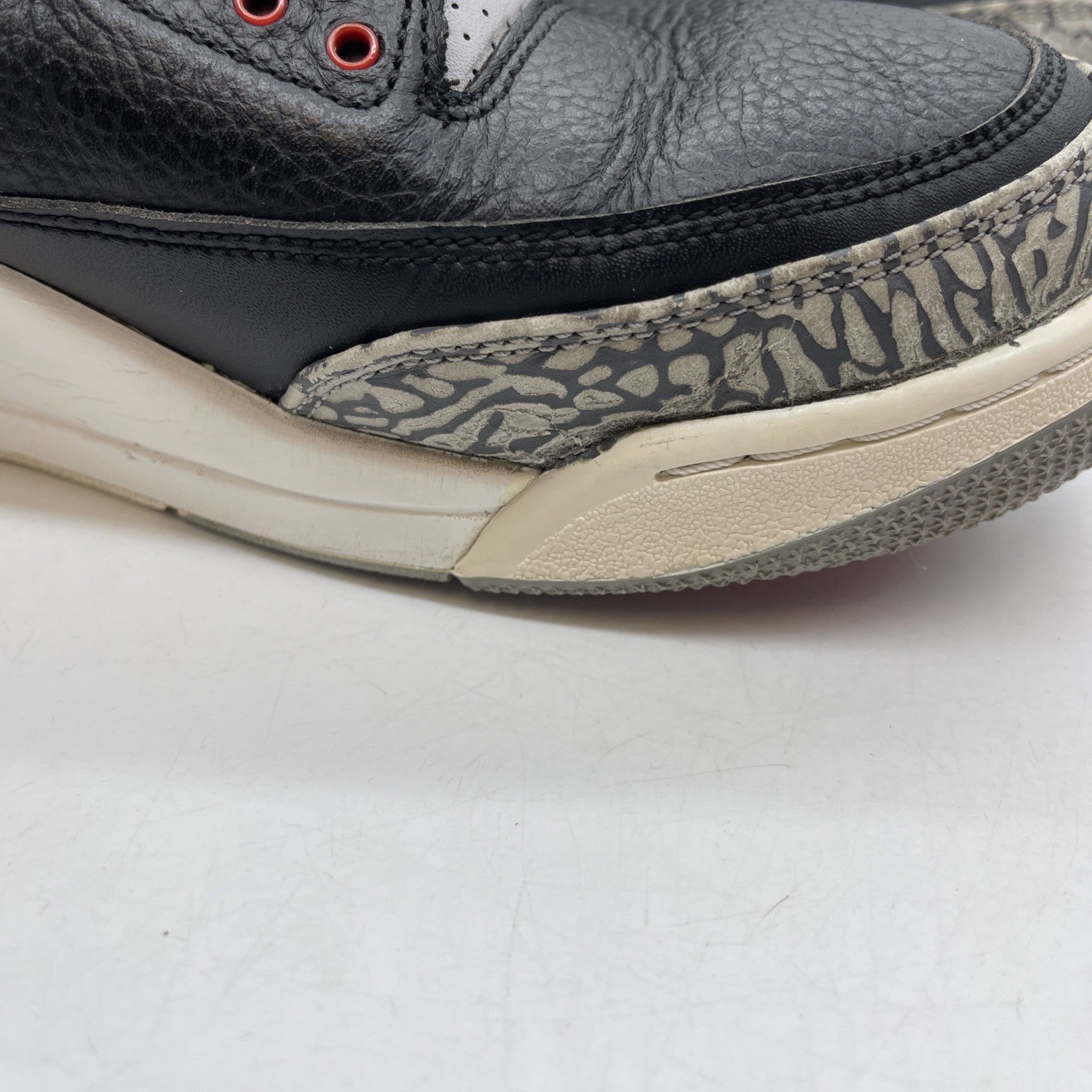 Size 12 - Jordan 3 Retro OG Mid Black Cement Grey Leather Suede (854262-001)