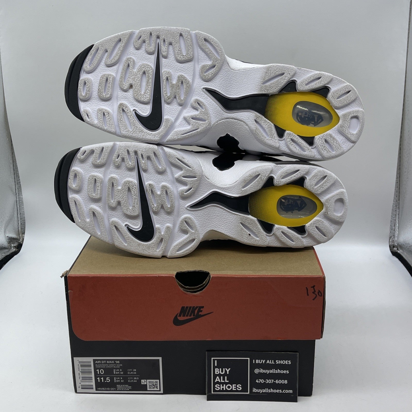 Size 10 -  Air Dt Max ‘96 Black White 2024 Yellow Suede Leather (HM8249-001)