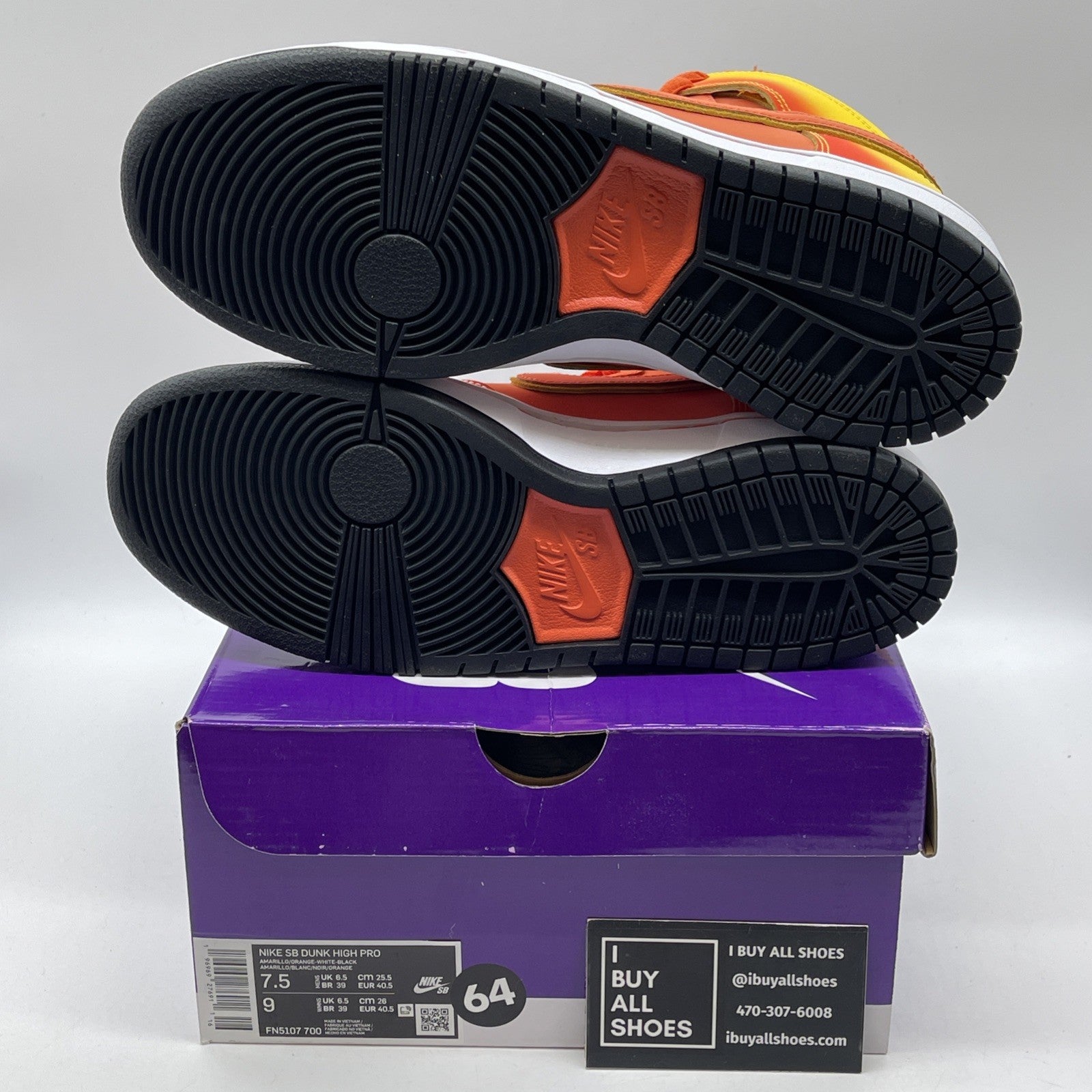 Size 7.5 - Nike Dunk SB High Sweet Tooth White Yellow Orange (FN5107-700)