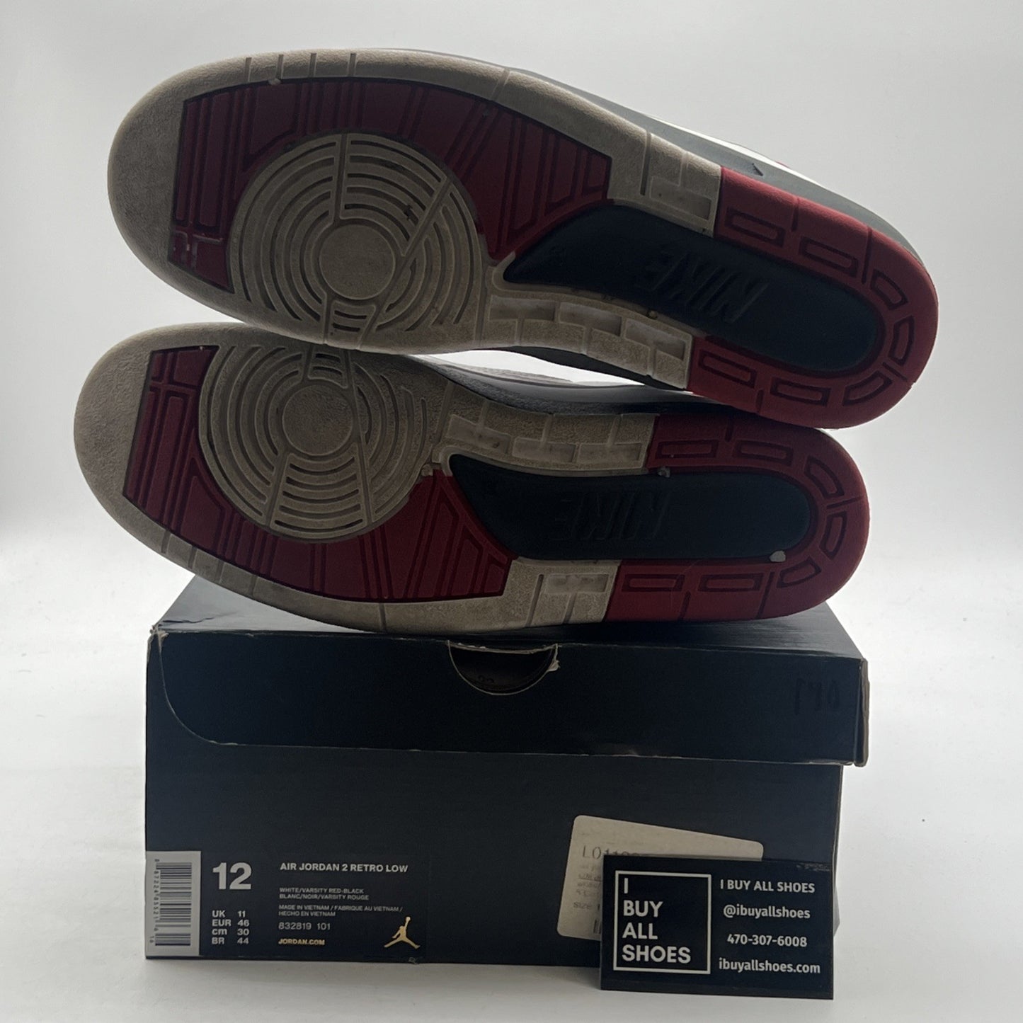 Size 12 - Air Jordan 2 Retro 2016 Low Chicago (832819-101)
