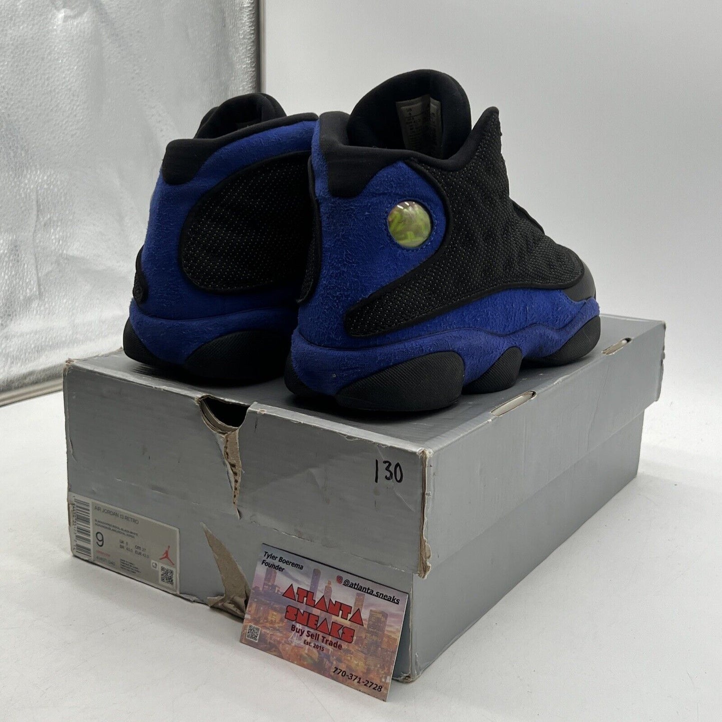 Size 9 - Jordan 13 Retro Hyper Royal 2020 Black Suede Leather (414571-040)