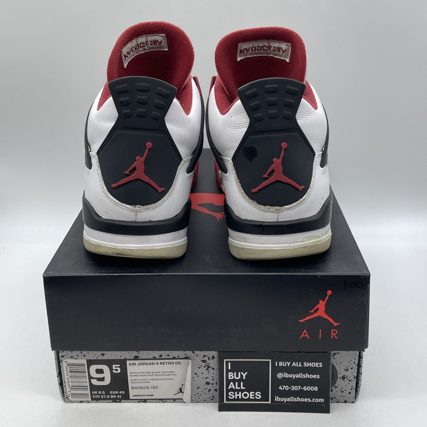 Size 9.5 - Air Jordan 4 Retro OG Mid White Cement (840606-192)