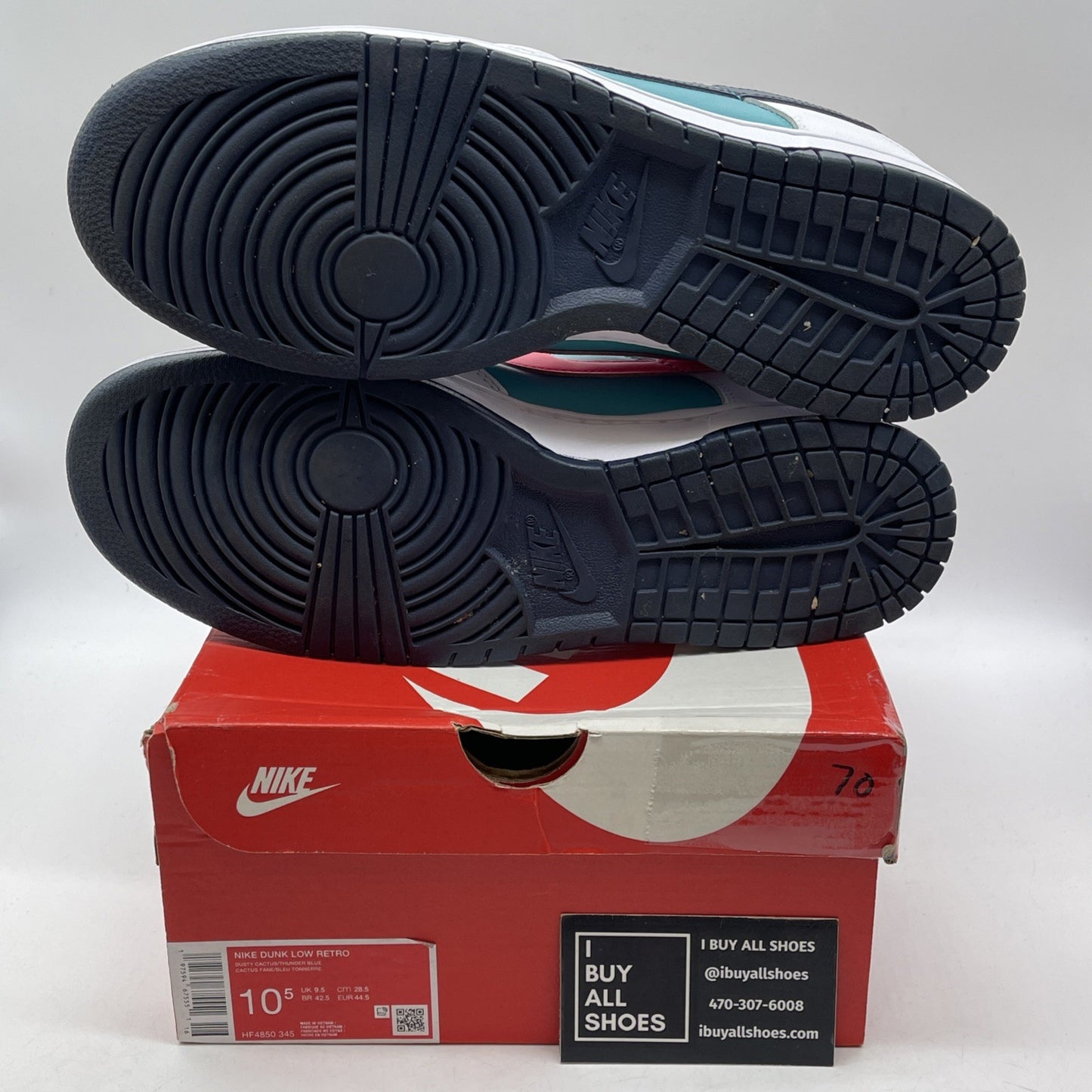 Size 10.5 - Nike Dunk Low Dusty Cactus Thunder Blue Leather (HF4850-345)