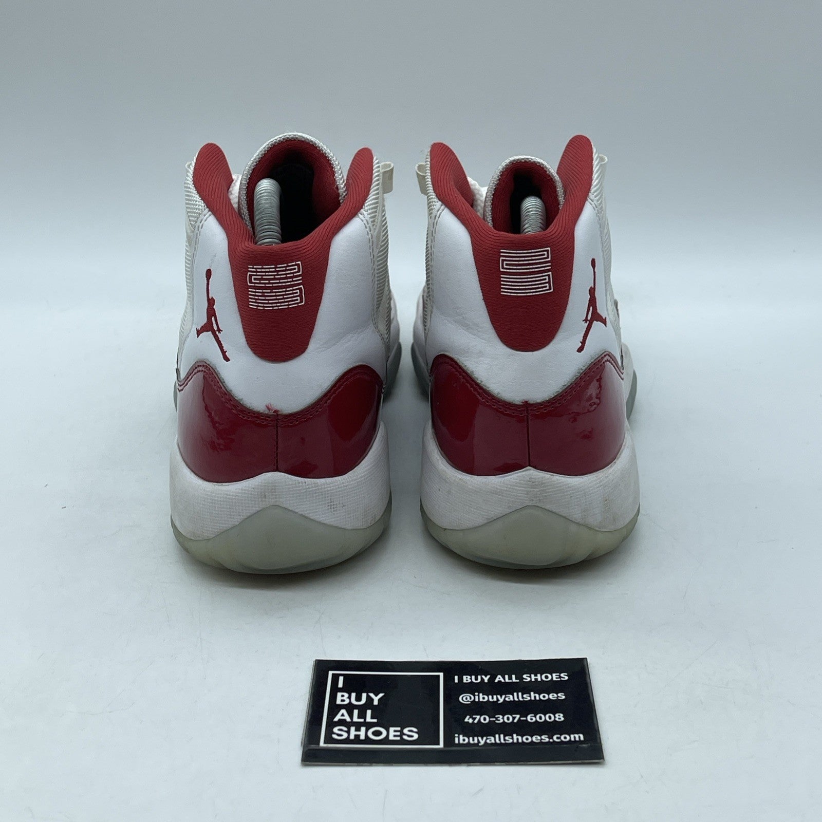 Size 7Y (GS) - Jordan 11 Retro Mid Cherry Red White Suede Leather (378038-116)