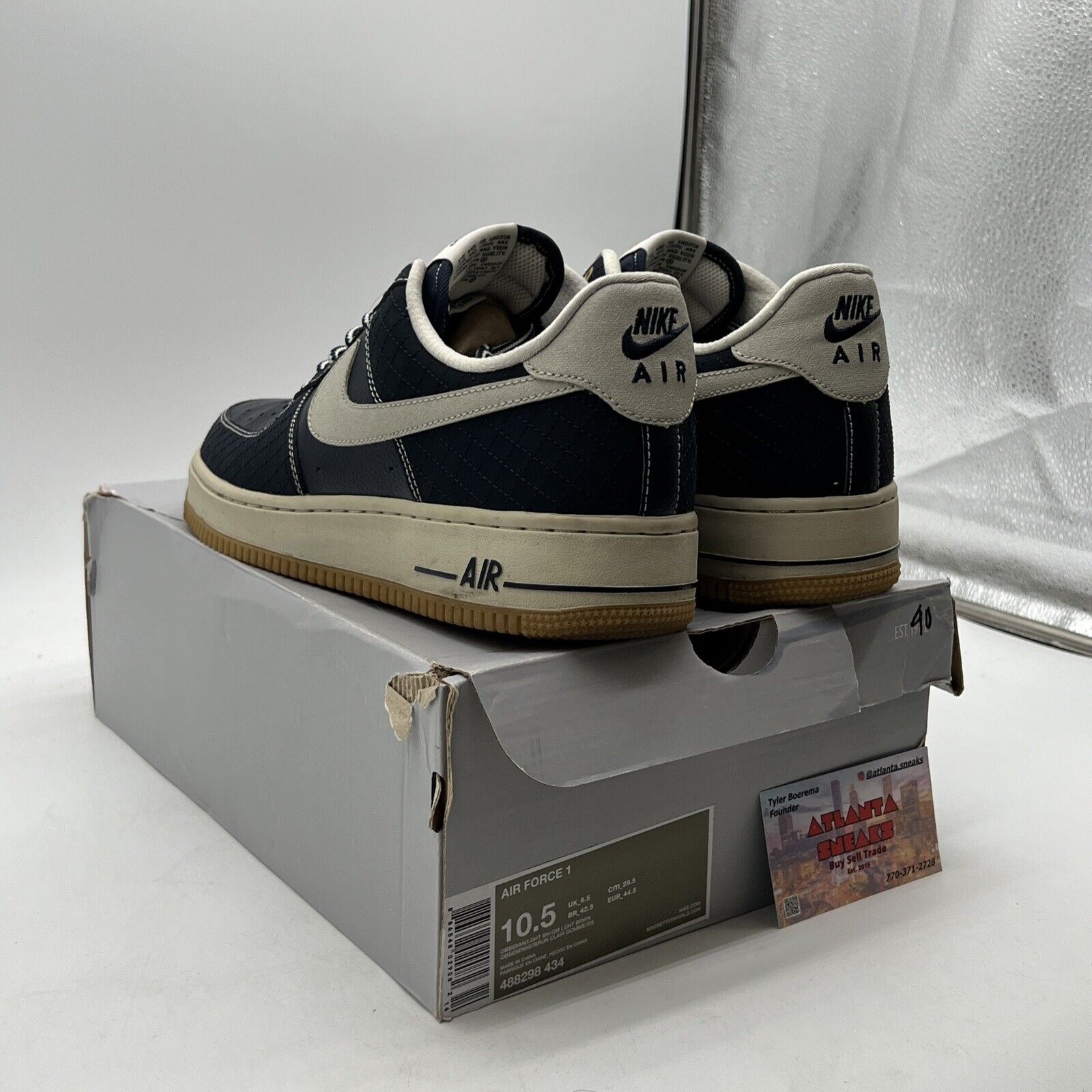 Size 10.5 - Nike Air Force 1 Obsidian Light Bone (488298-434)