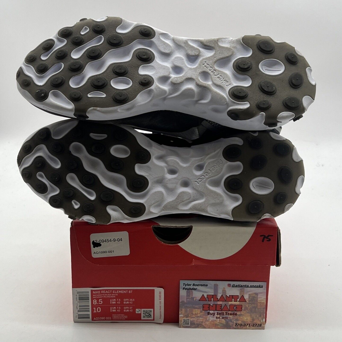 Size 8.5 - Nike React Element 87 Anthracite (AQ1090-001)