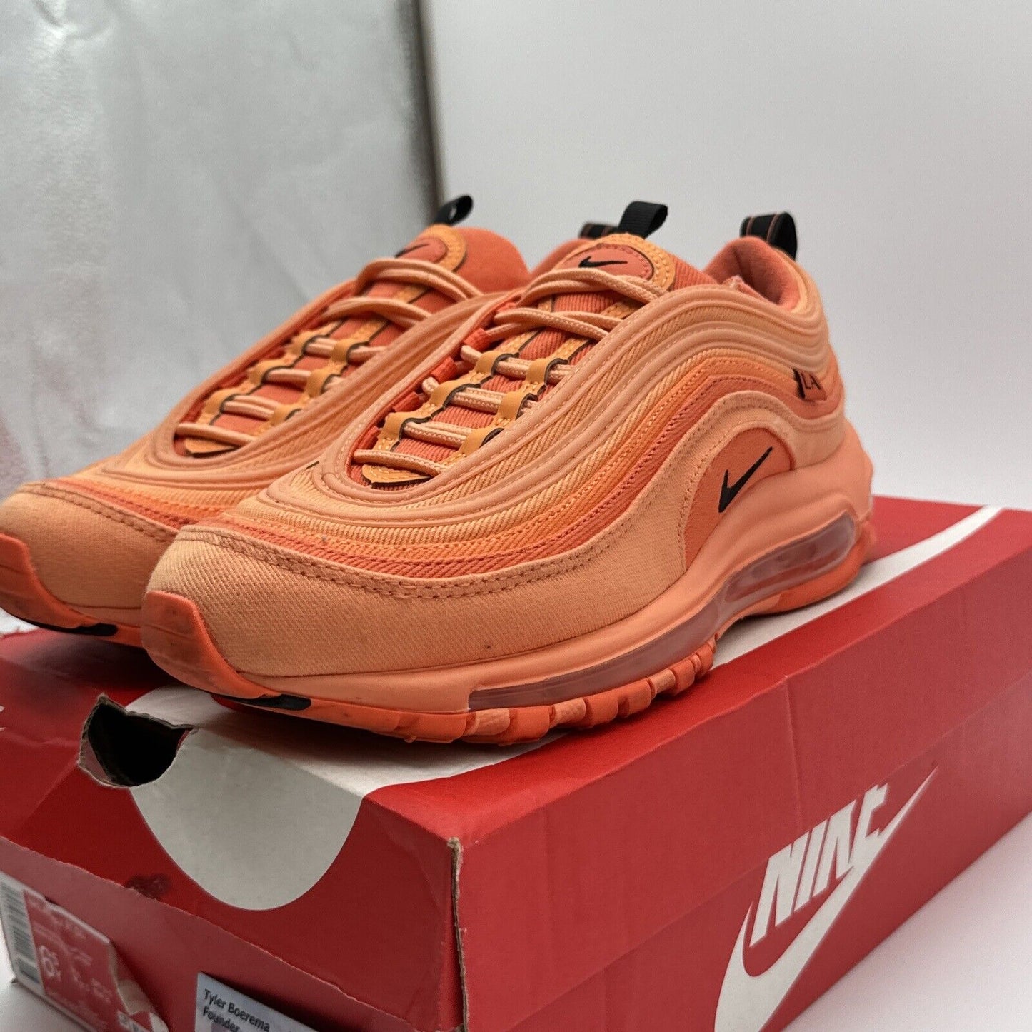 Nike Air Max 97 GS Special City LA Orange Cream Los Angeles  6.5y / Women sz 8