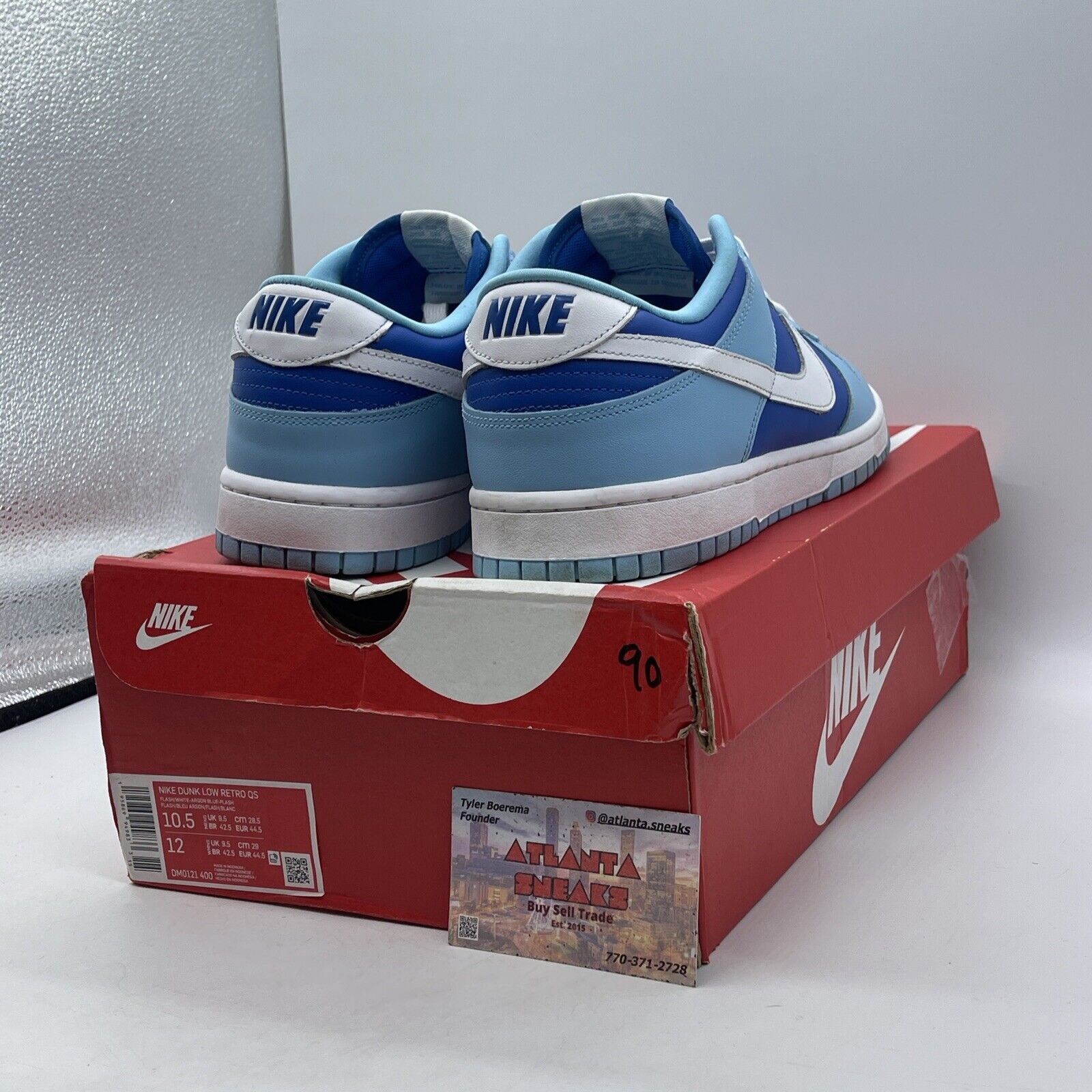 Size 10.5 - Nike Dunk Low Retro QS Argon Blue White Leather (DM0121-400)