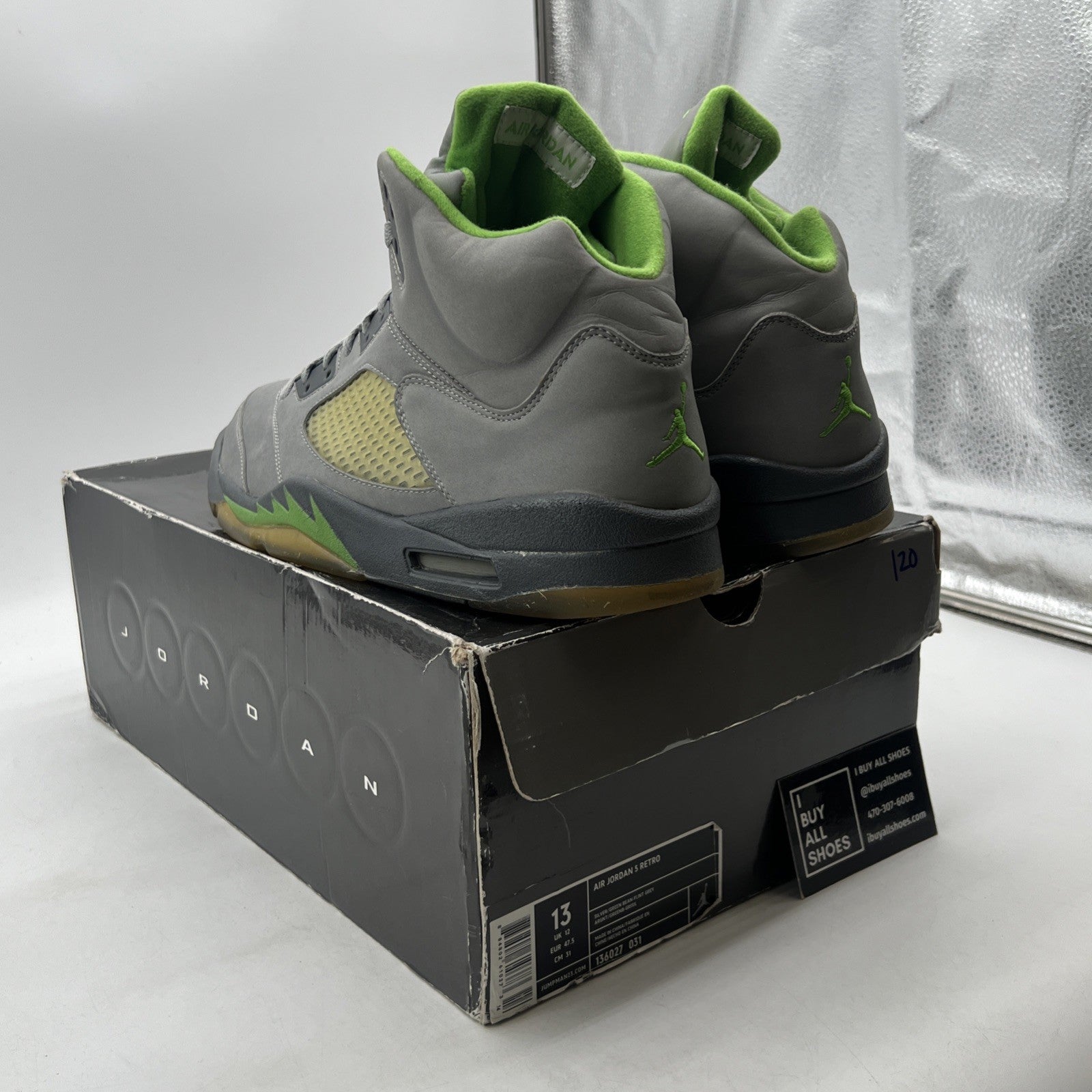 Size 13 - Air Jordan 5 Retro 2006 Green Bean (136027-031)
