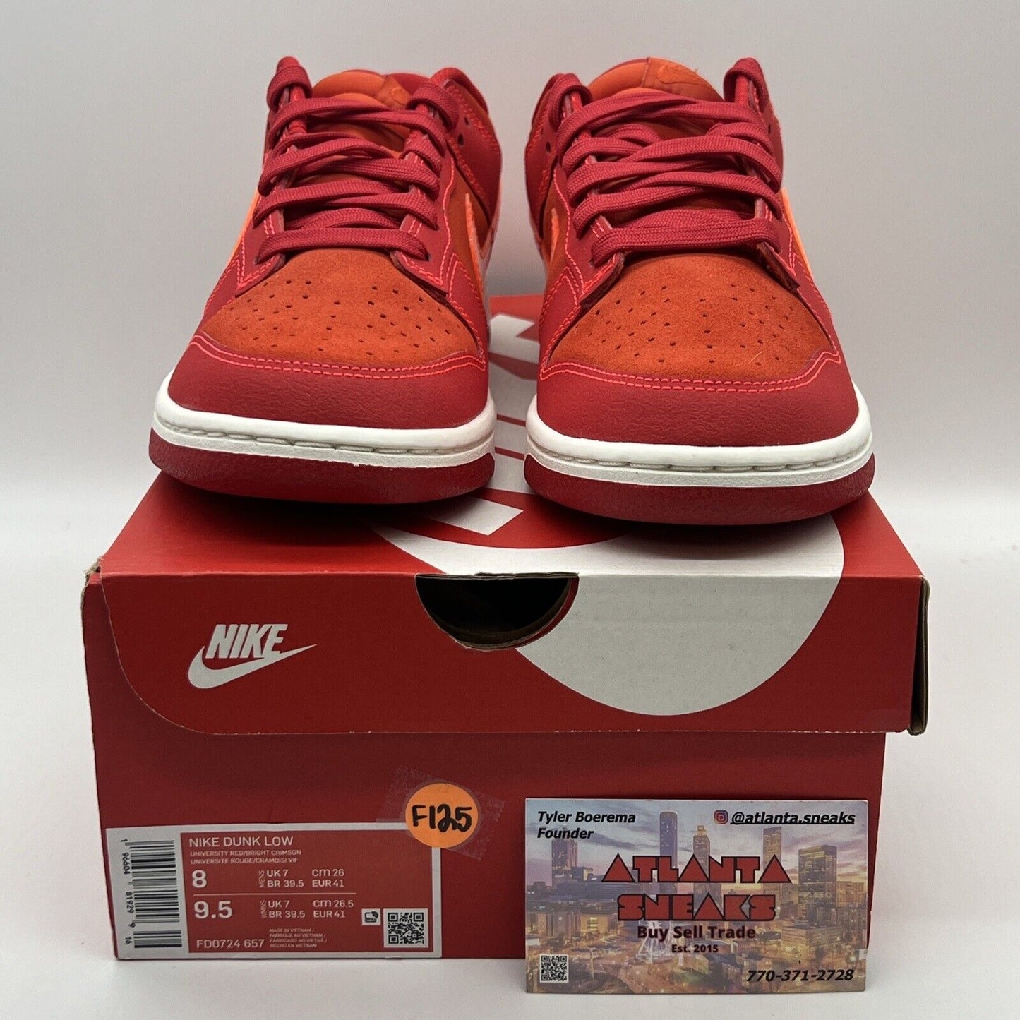 Men's Nike Dunk Low University Red/Bright Crimson (FD0724 657) Brand New Og All