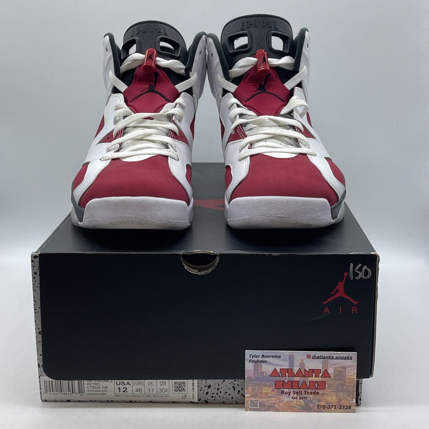 Size 12 - Jordan 6 Retro OG Mid Carmine White Red Black (CT8529-106)