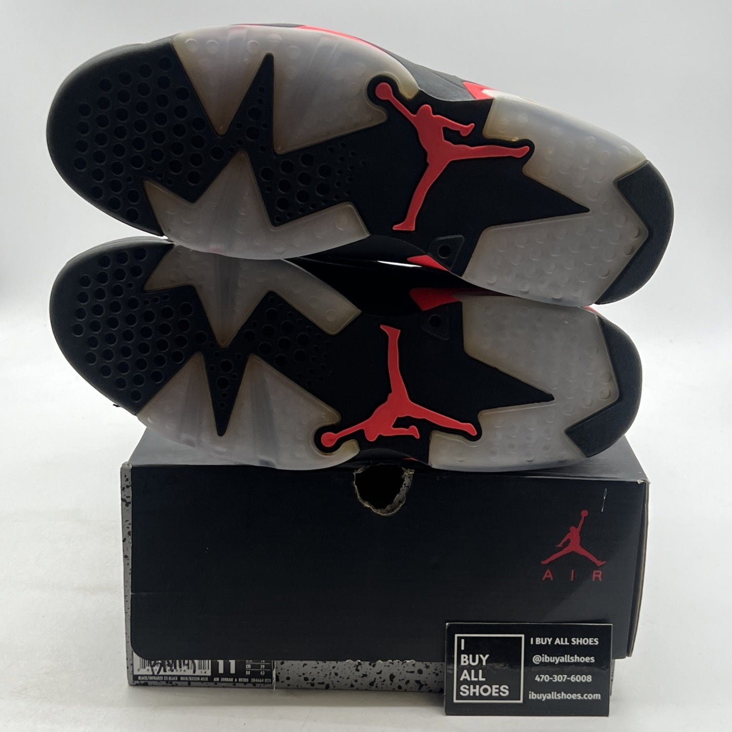 Size 11 - Air Jordan 6 Retro Infrared Black 2014 (384664-023)