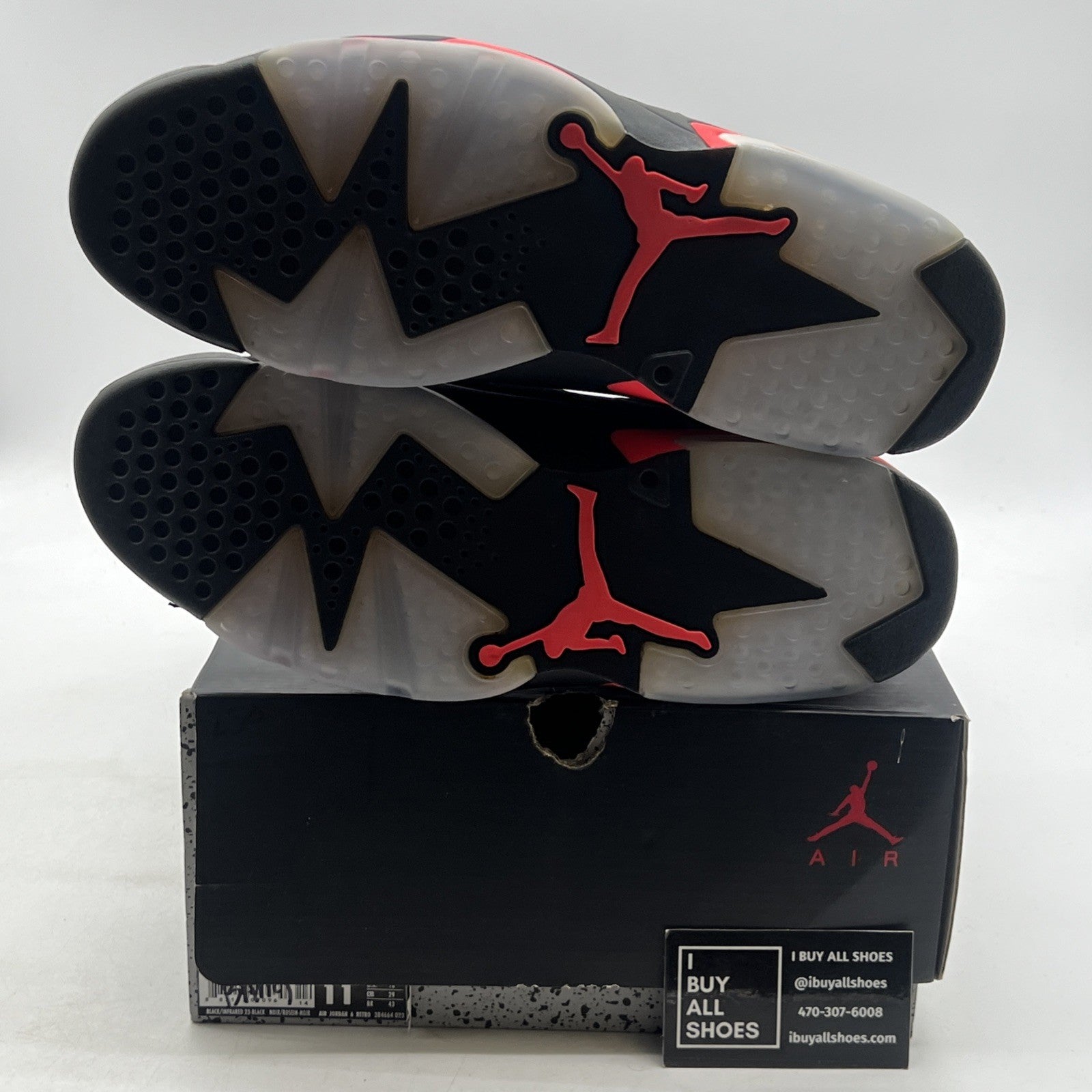 Size 11 - Air Jordan 6 Retro Infrared Black 2014 (384664-023)