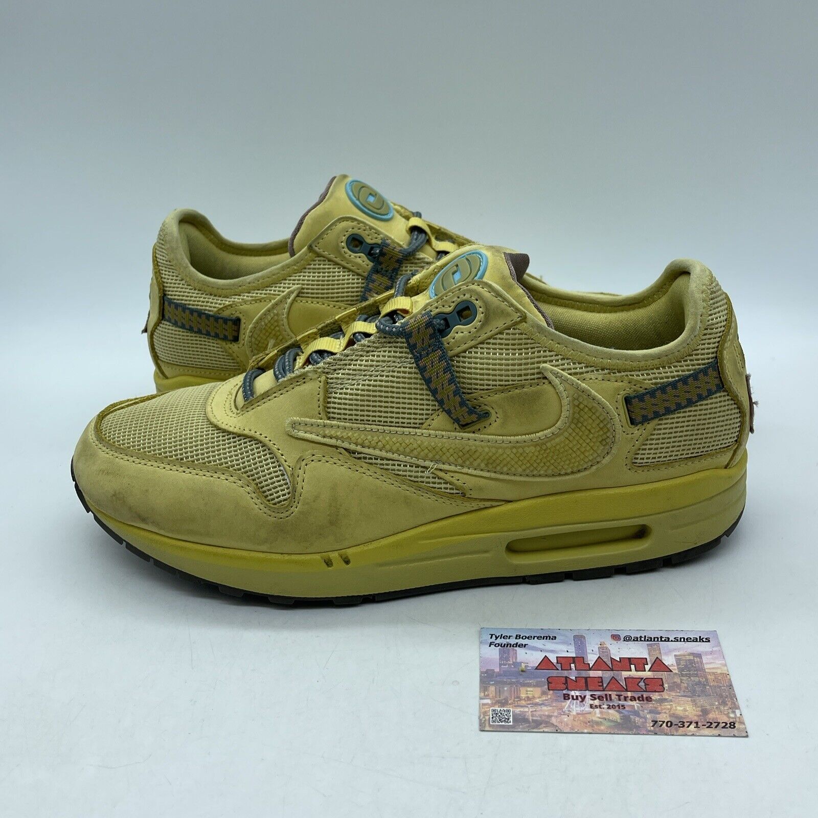Size 10 - Nike Air Max 1 x Travis Scott Saturn Gold Yellow Suede (DO9392-700)