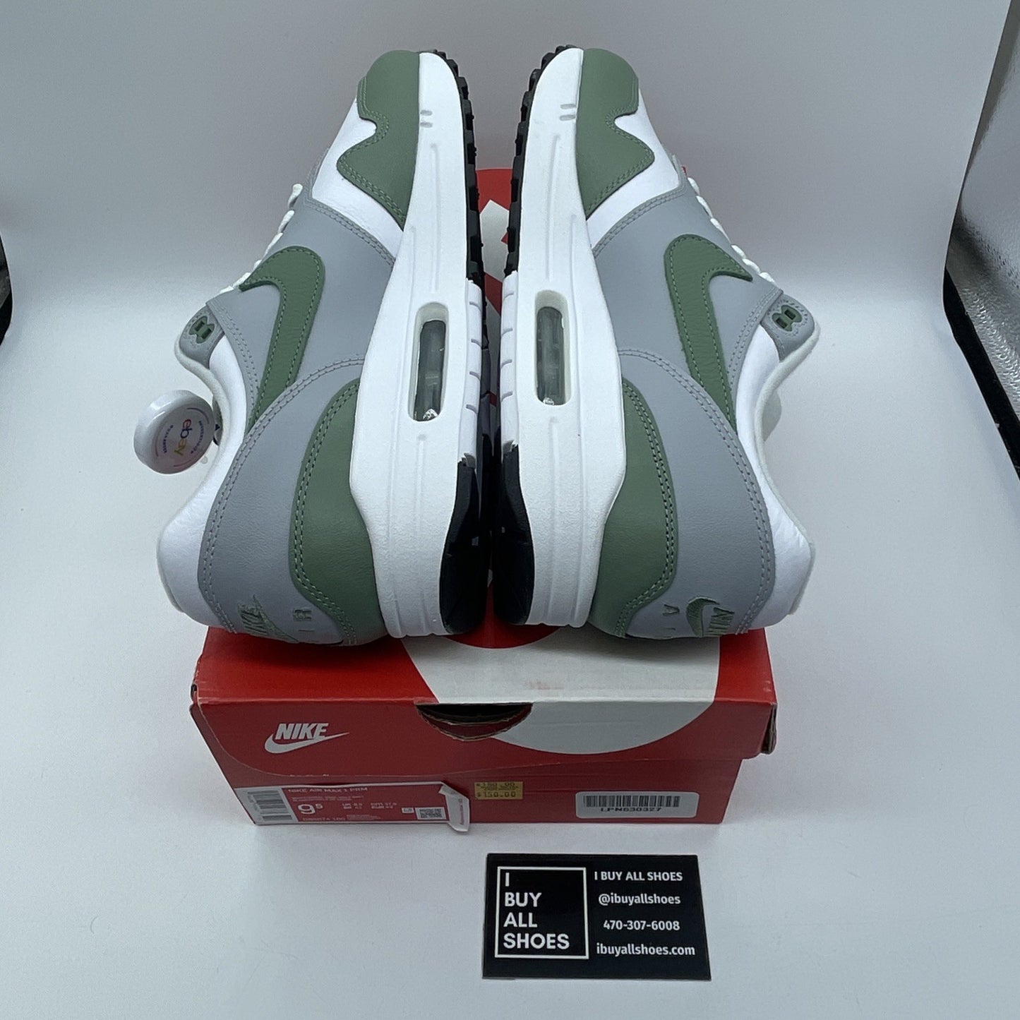 Size 9.5 - Nike Air Max 1 Grey Mint Grey White Leather (AH8145-015)