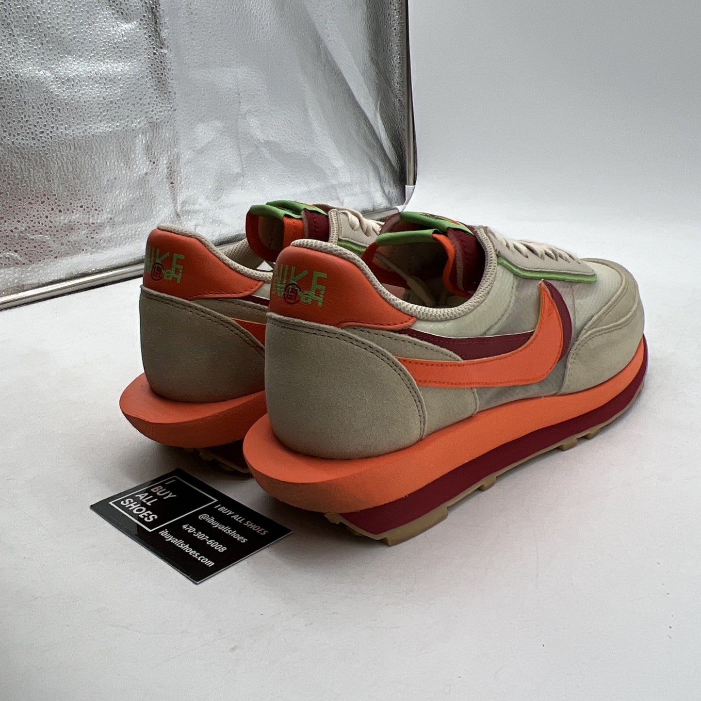 Size 11.5 - Nike sacai x Clot x LDWaffle Net Orange Blaze (DH1347-100)