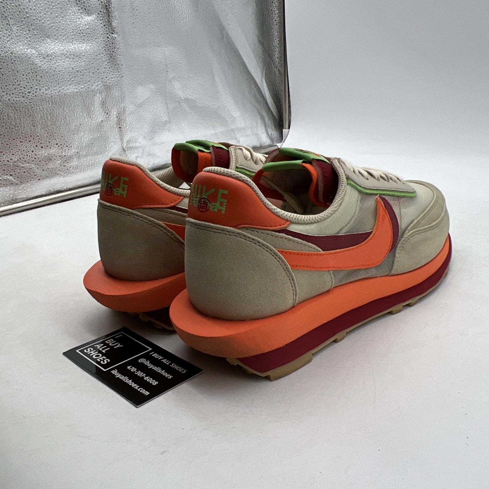 Size 11.5 - Nike sacai x Clot x LDWaffle Net Orange Blaze (DH1347-100)