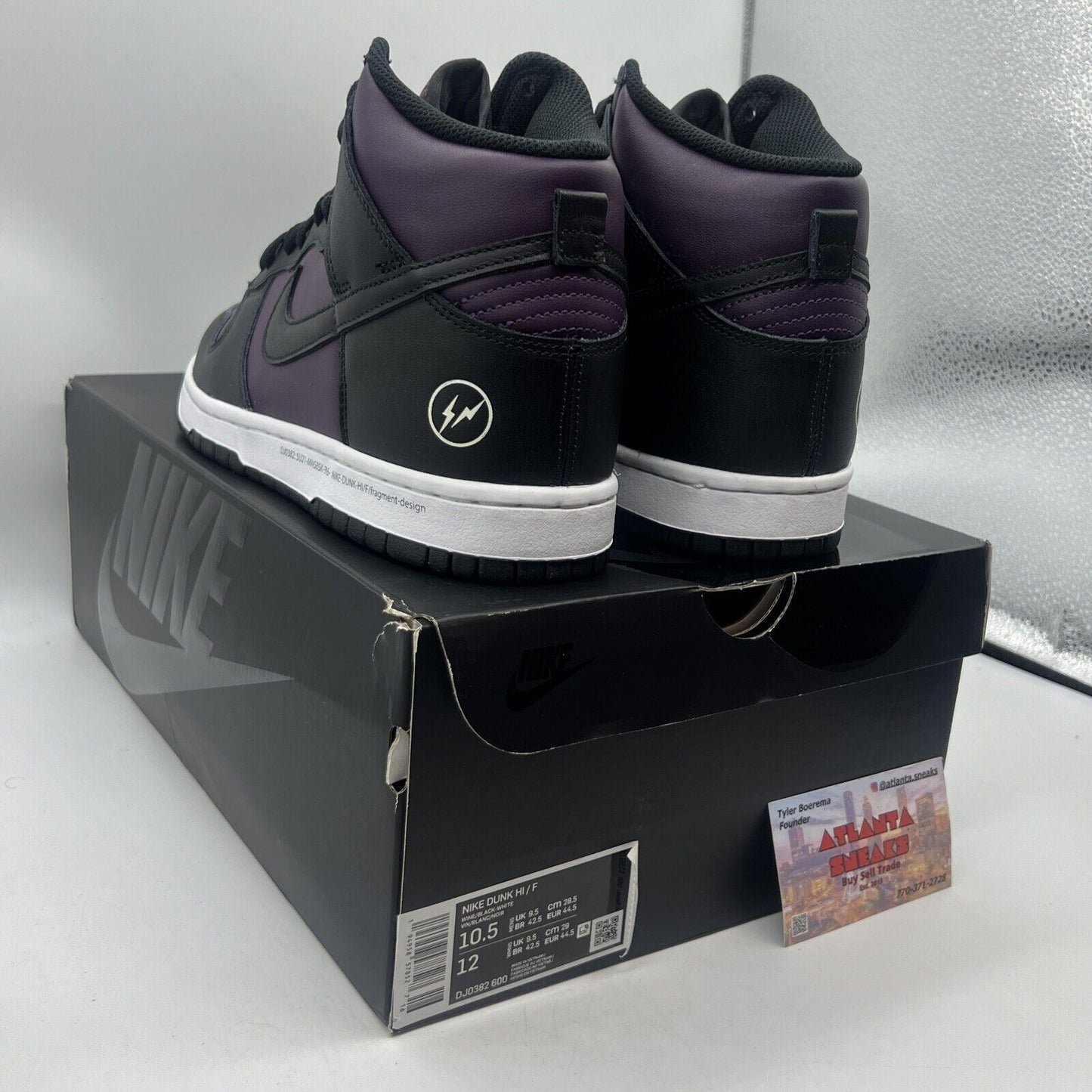 Size 10.5 - Nike Fragment Design x Dunk High Beijing Brand New Og All Black DS