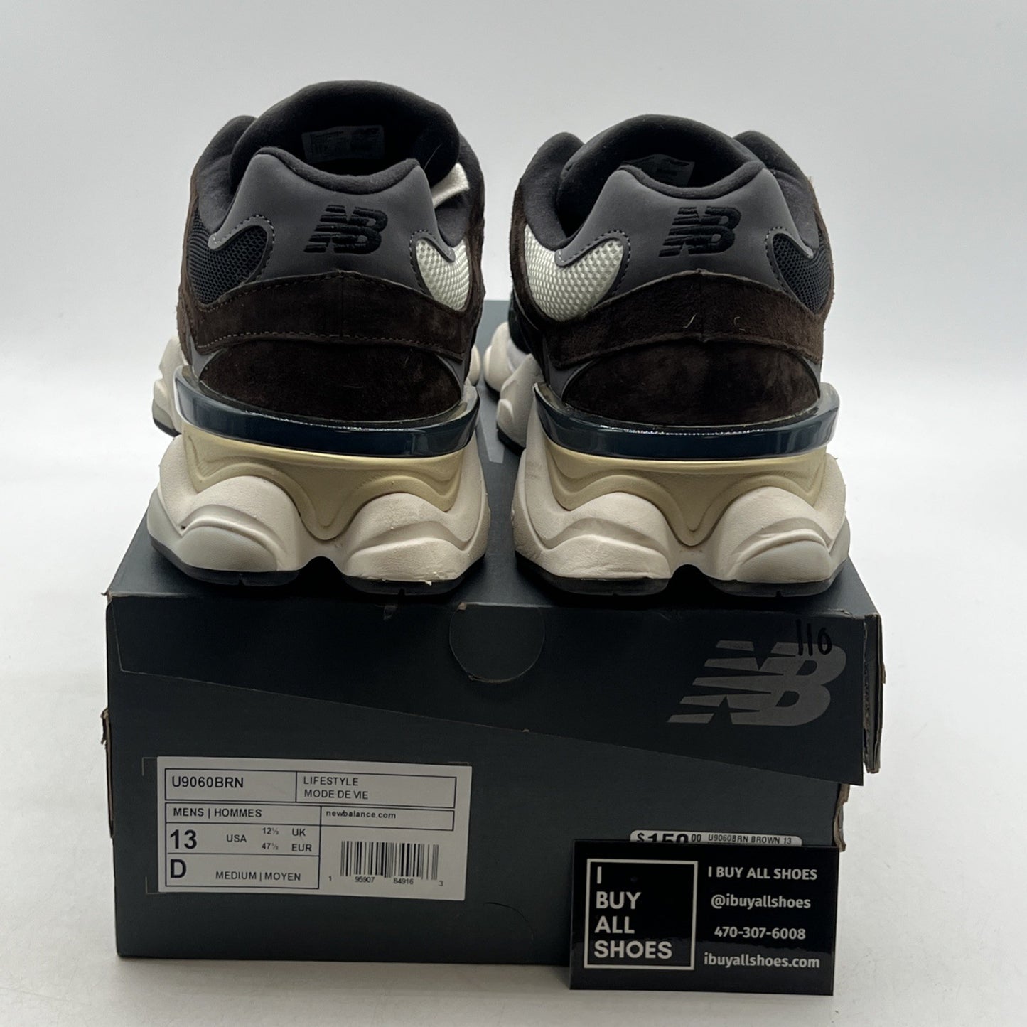 Size 13 - New Balance 9060 Brown Black (U9060BRN)