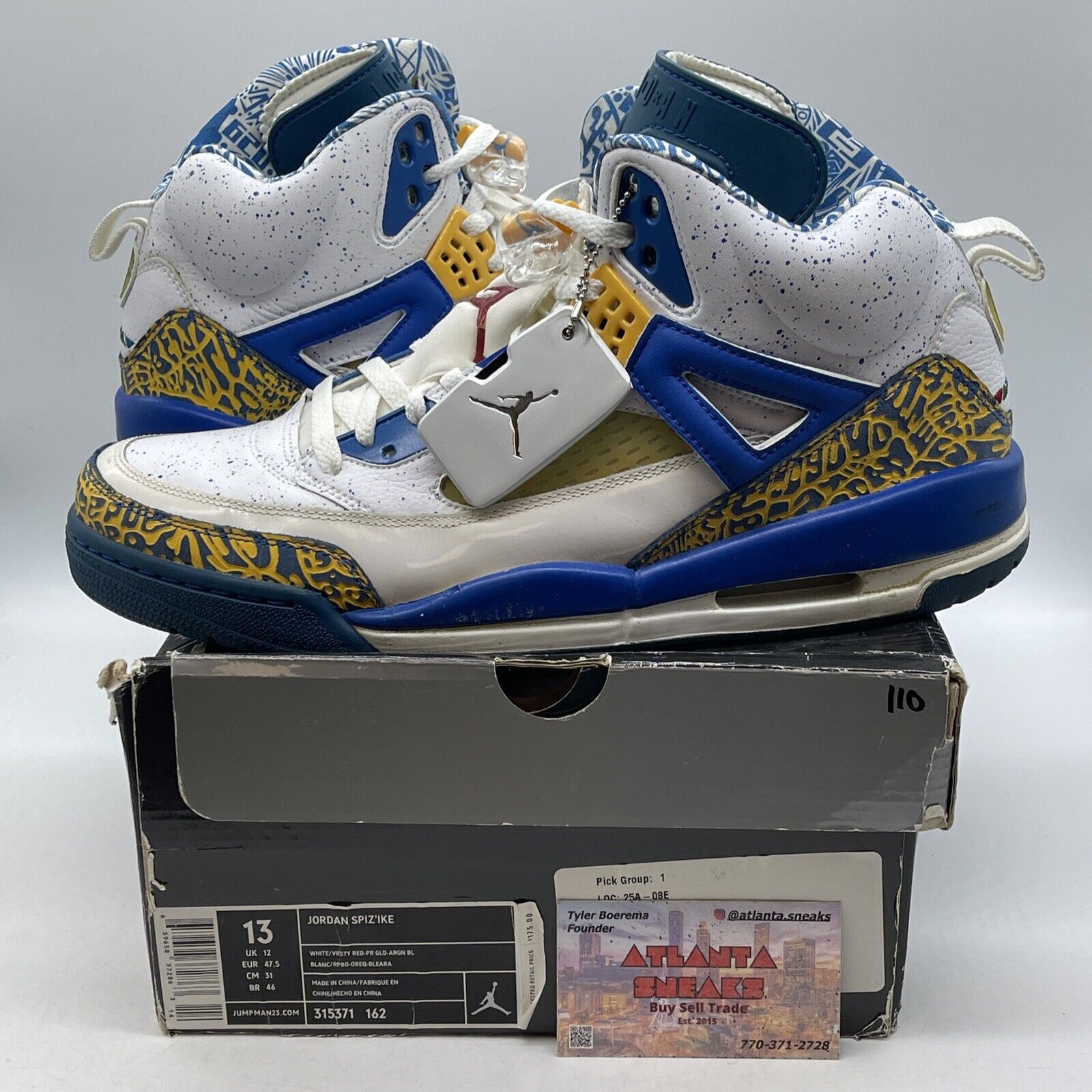 Size 13 - Jordan Spizike Do The Right Thing Blue White Leather (315371-162)