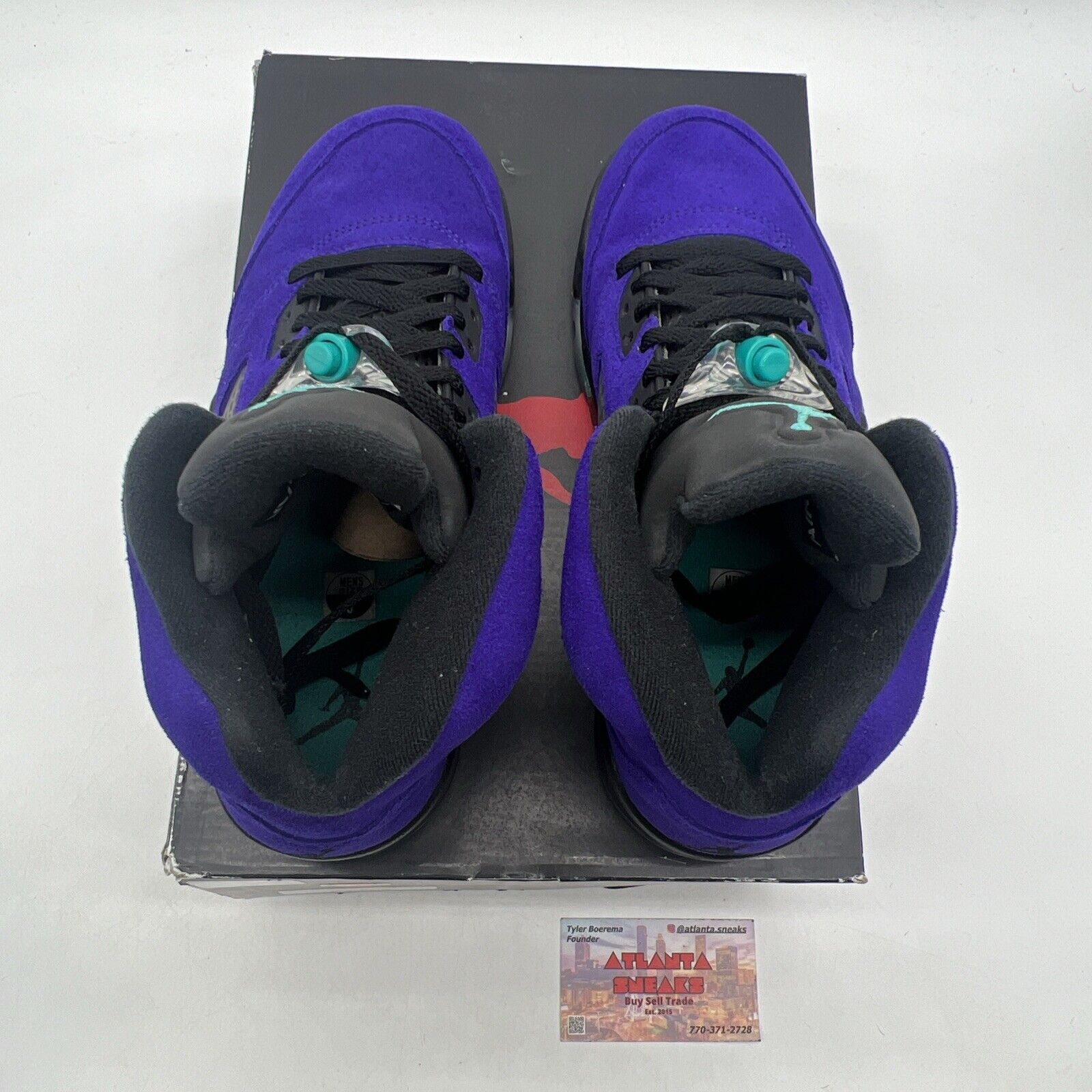 Size 8 - Jordan 5 Retro Alternate Grape 2020 Black Aqua Purple Suede 136027-500