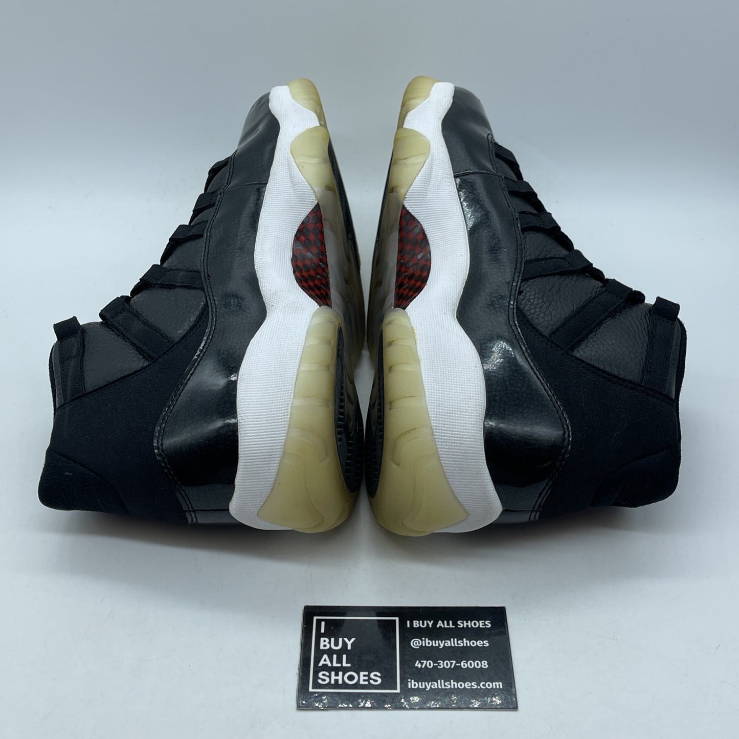 Size 9.5 - Jordan 11 Retro 72-10 Black Red Suede Leather (378037-002)