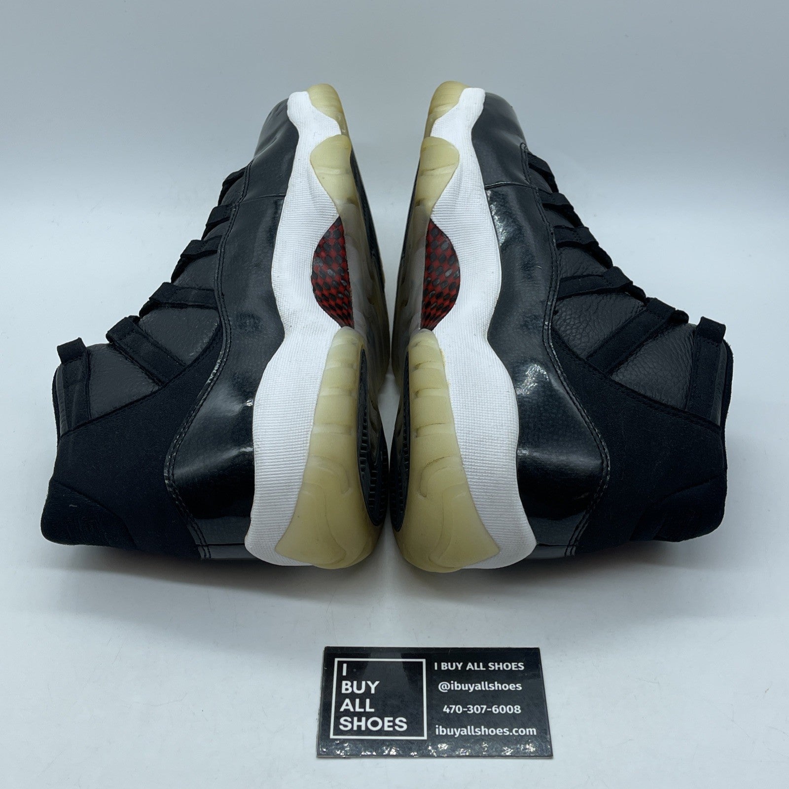 Size 9.5 - Jordan 11 Retro 72-10 Black Red Suede Leather (378037-002)