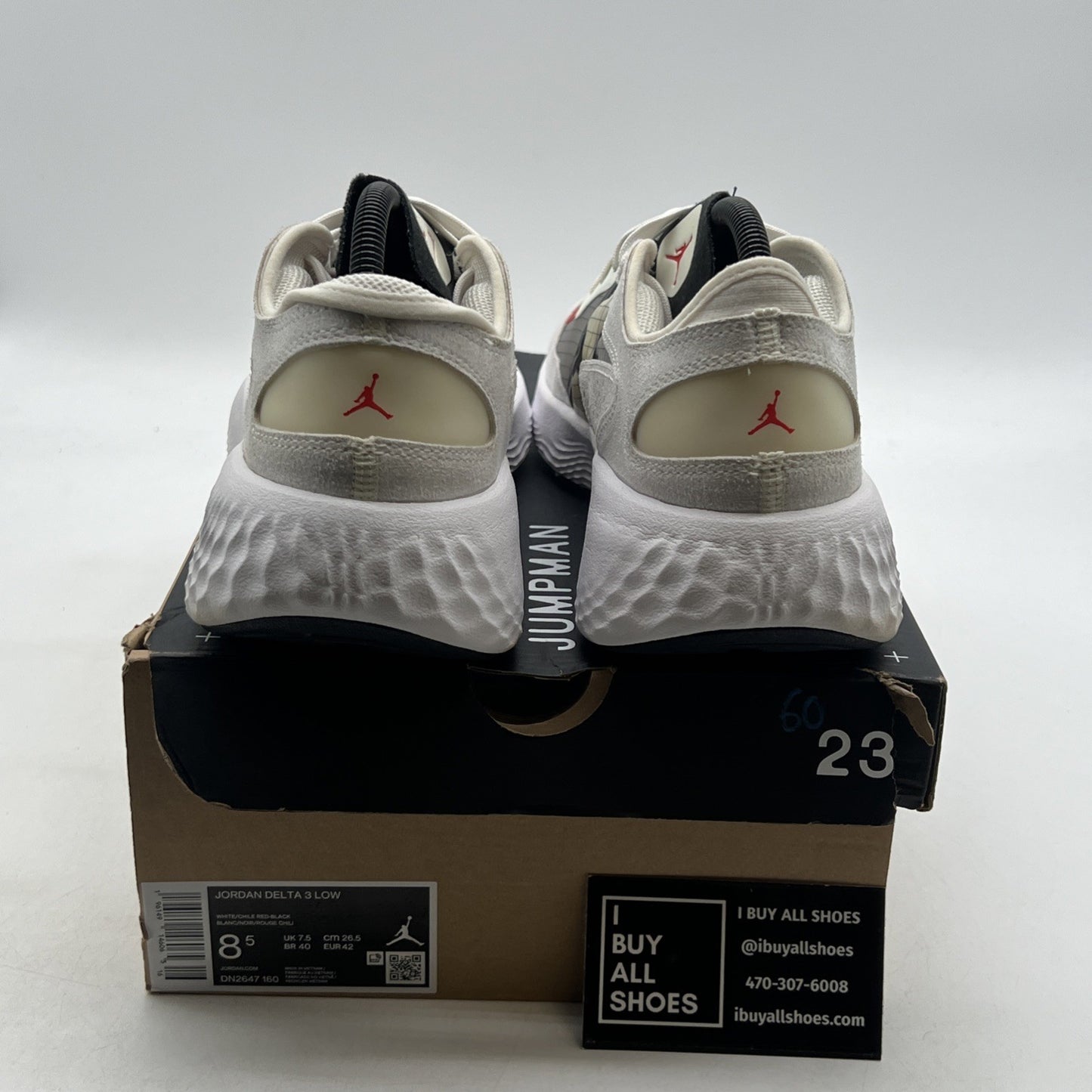 Size 8.5 - Jordan Delta 3 Low White Chile Red (DN2547-160)