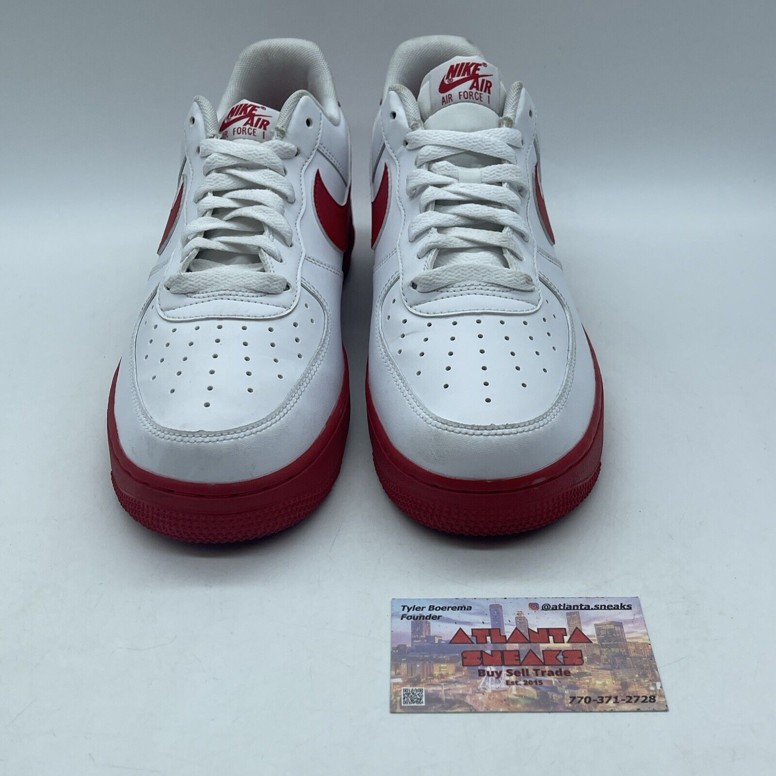 Size 9.5 - Nike Air Force 1 Low White Red Sole Leather (CK7663-102)