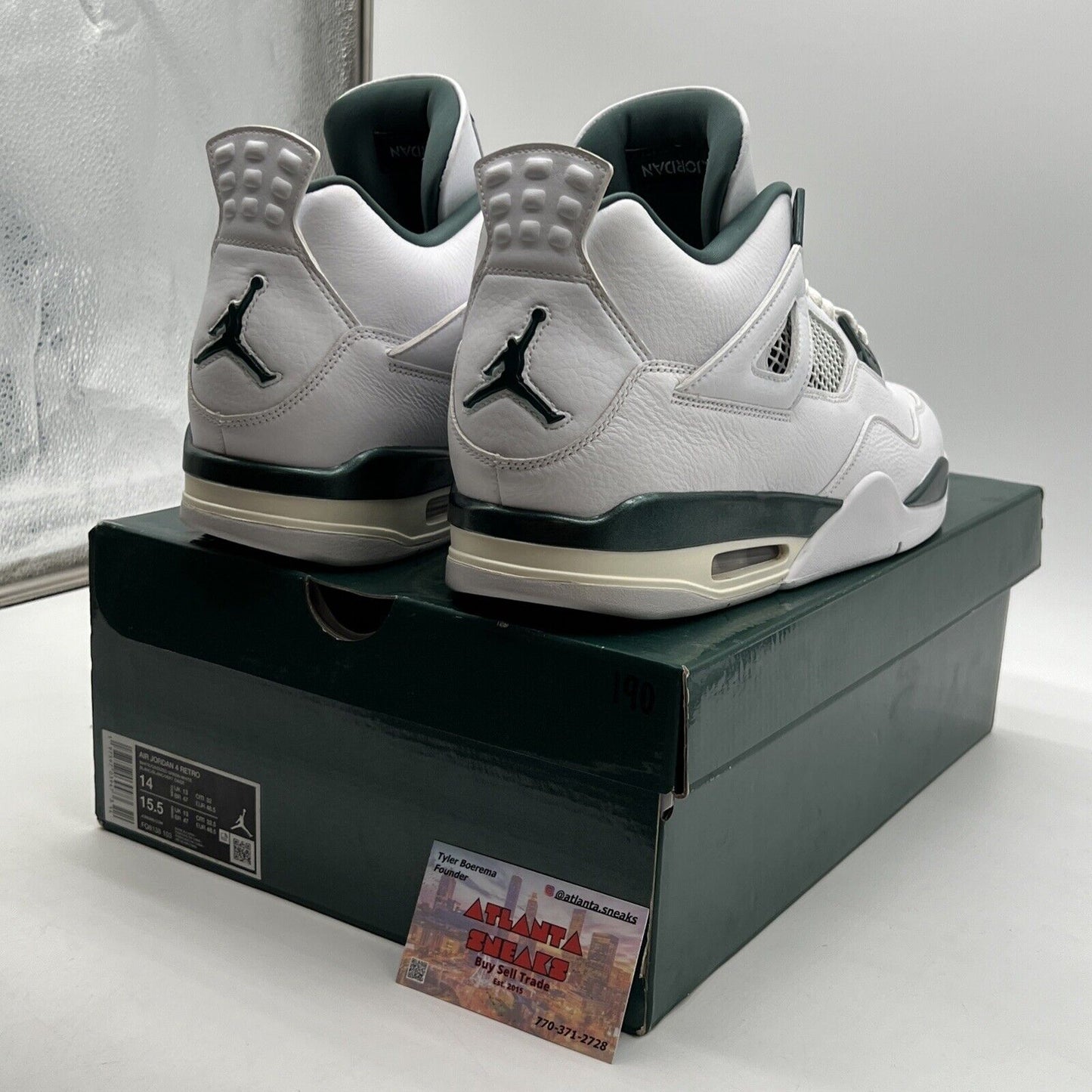 Size 14 - Air Jordan 4 Retro Oxidized Green White Leather (FQ8138-103)