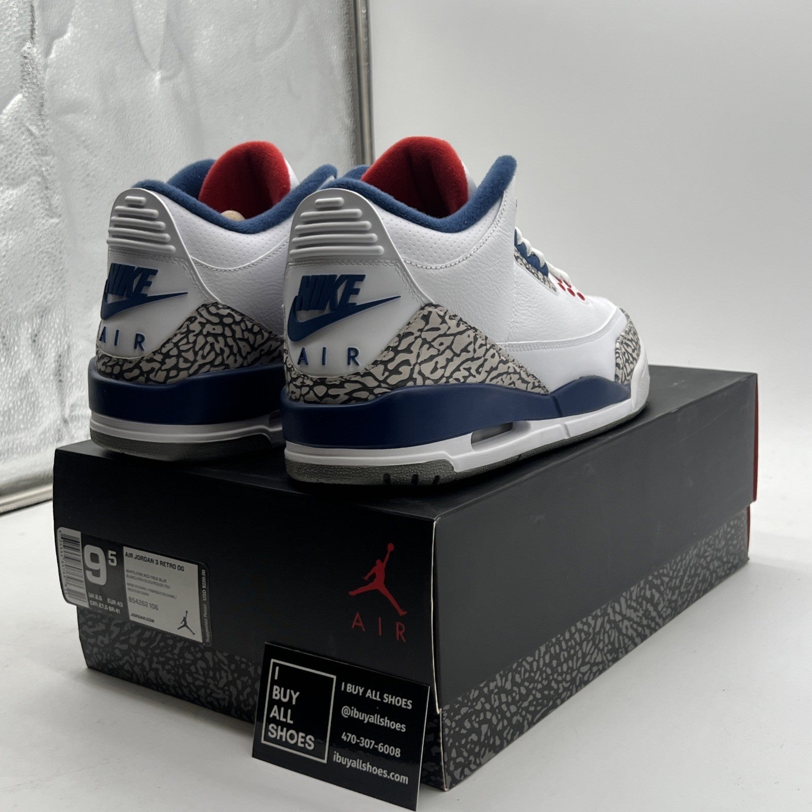 Size 9.5 - Air Jordan 3 Retro OG Mid True Blue (854262-106)