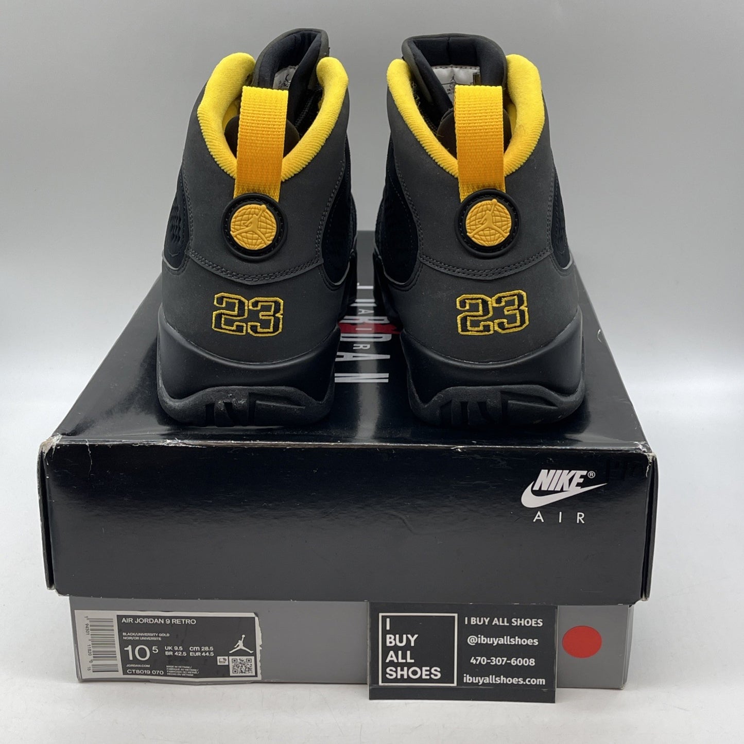Size 10.5 - Air Jordan 9 Retro Black (CT8019-070)