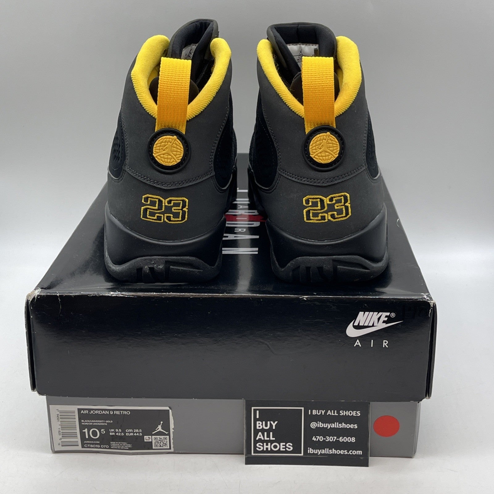 Size 10.5 - Air Jordan 9 Retro Black (CT8019-070)