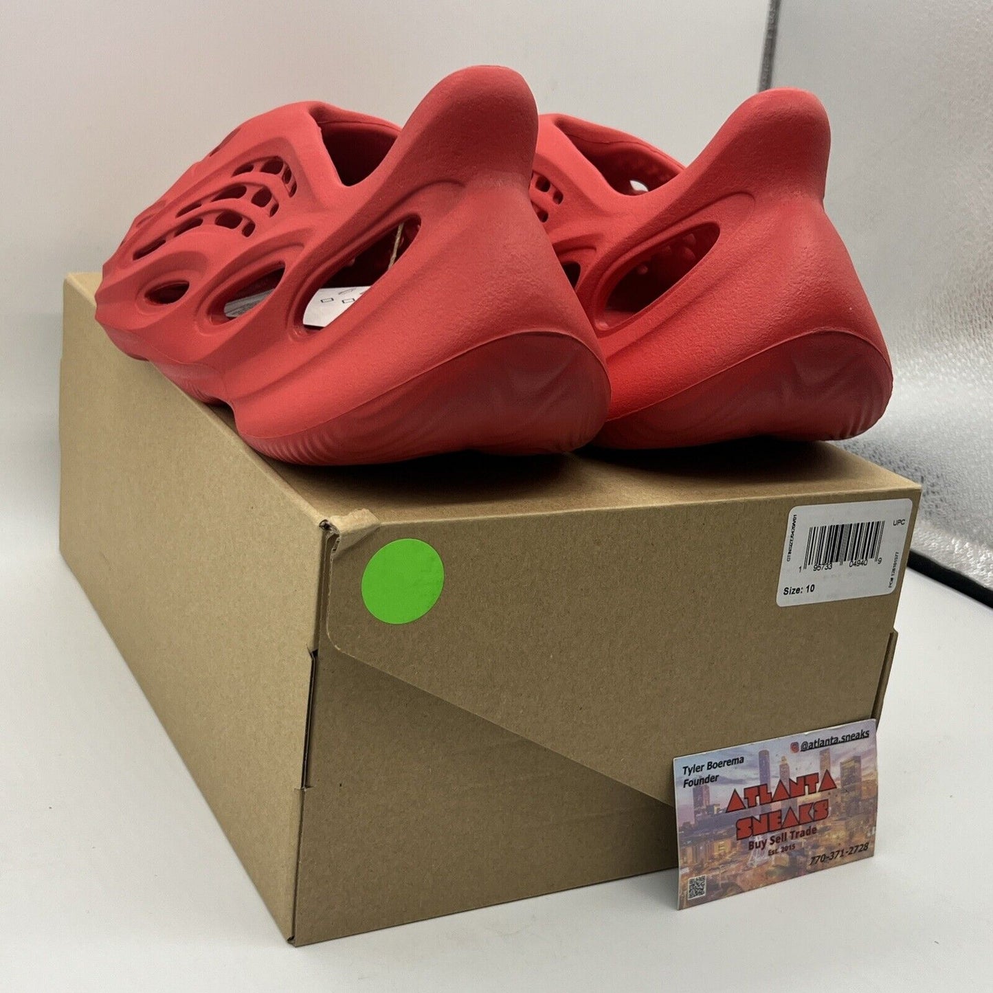 Size 10 - adidas Yeezy Foam Runner Vermillion Brand New Og All Triple Red DS