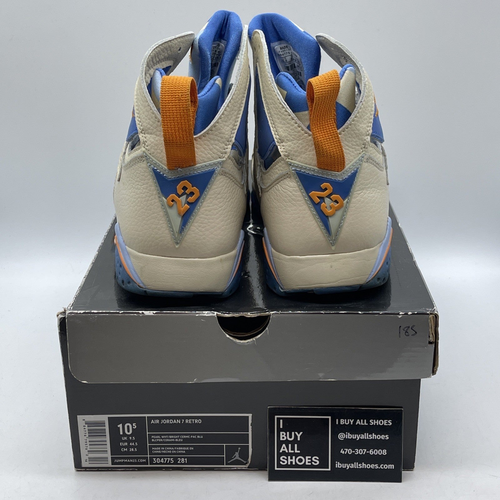 Size 10.5 - Air Jordan 7 Retro Pacific Blue Tan Leather (304775-281)