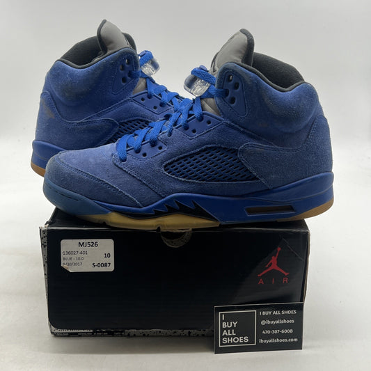 Size 10 - Air Jordan 5 Retro Blue Suede (136027-401)