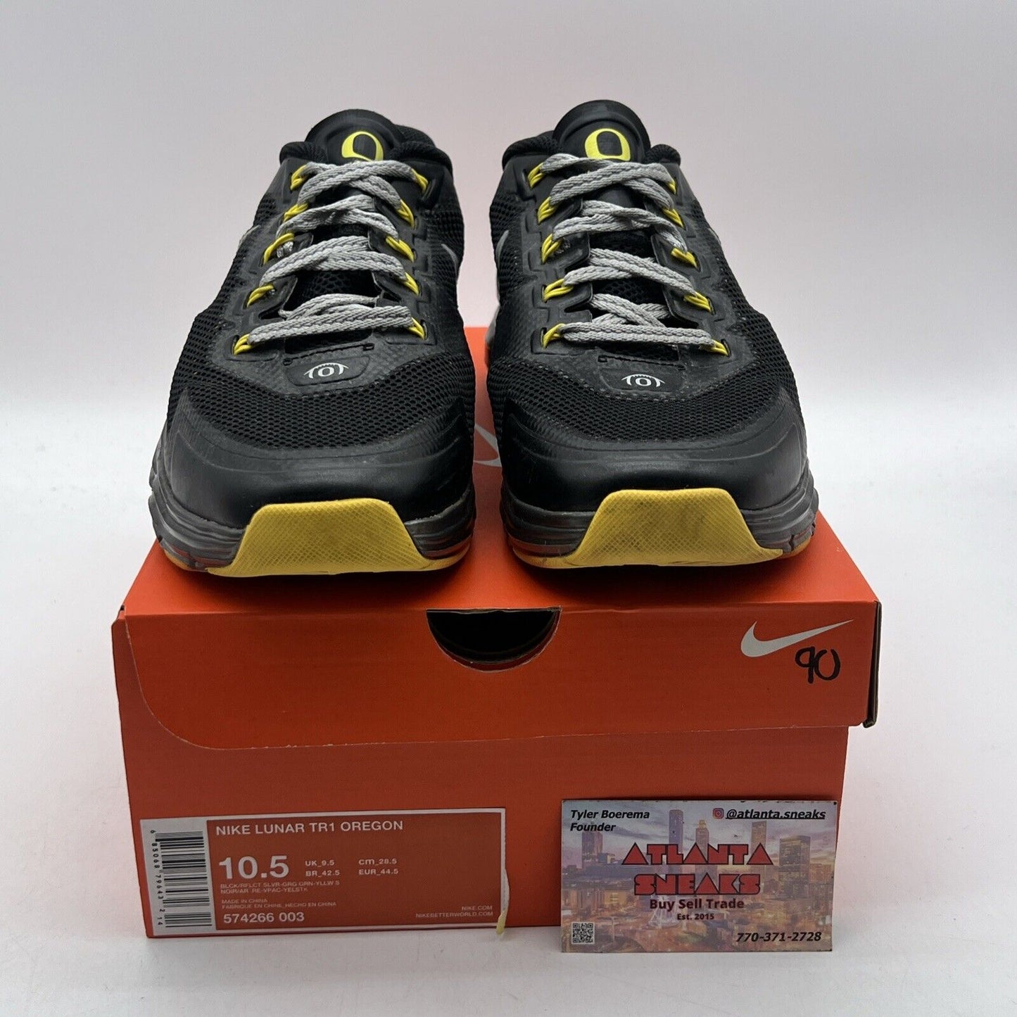 Size 10.5 - Nike Lunar TR1 Oregon Away Yellow Black Grey (574266-003)