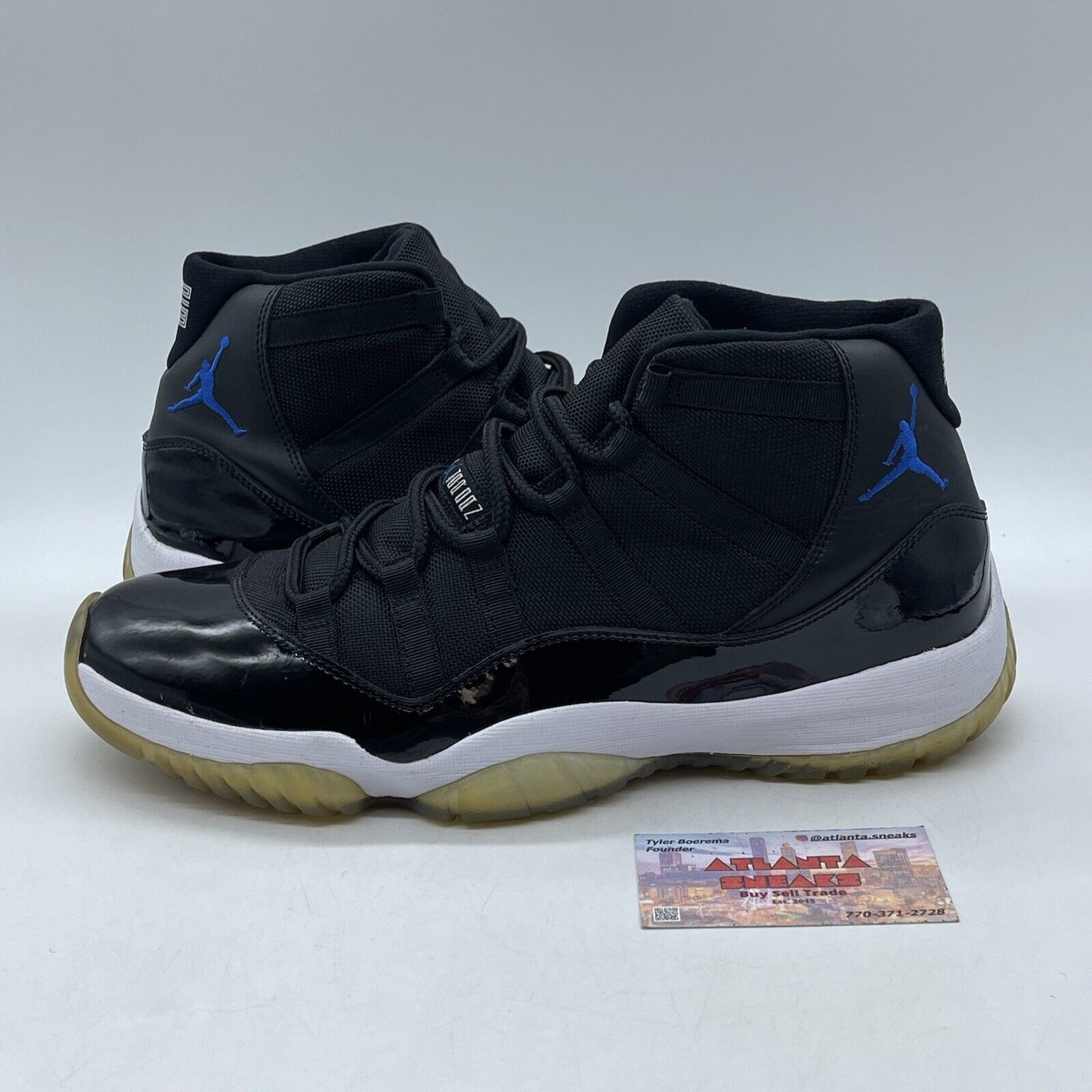 Size 12 - Air Jordan 11 Retro 2009 Space Jam Blue Black Suede White (378037-041)